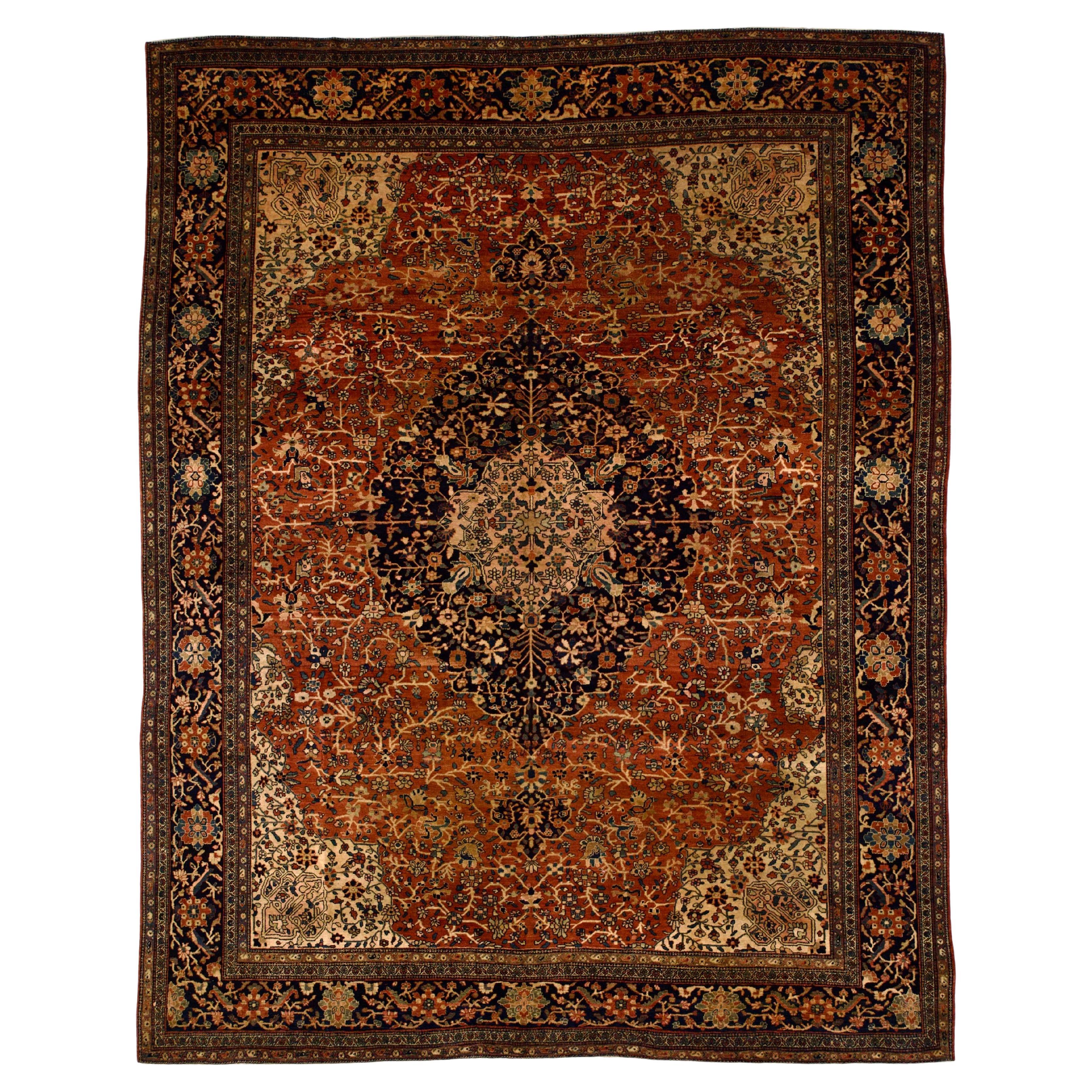 Tappeto antico persiano Sarouk Farahan 8'9" x 11'6"