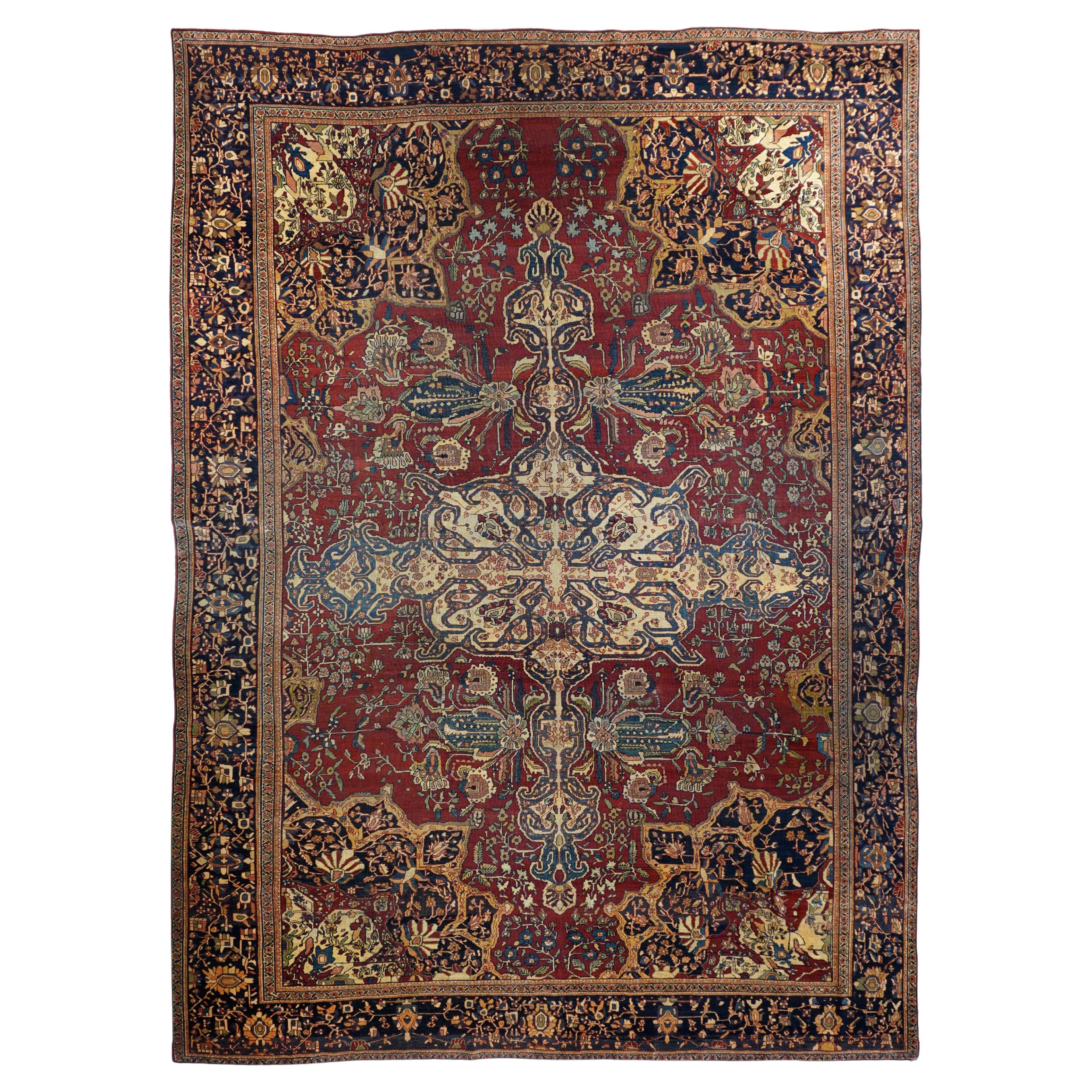 Antiker persischer Farahan Sarouk-Teppich 9'0'' x 12'3''