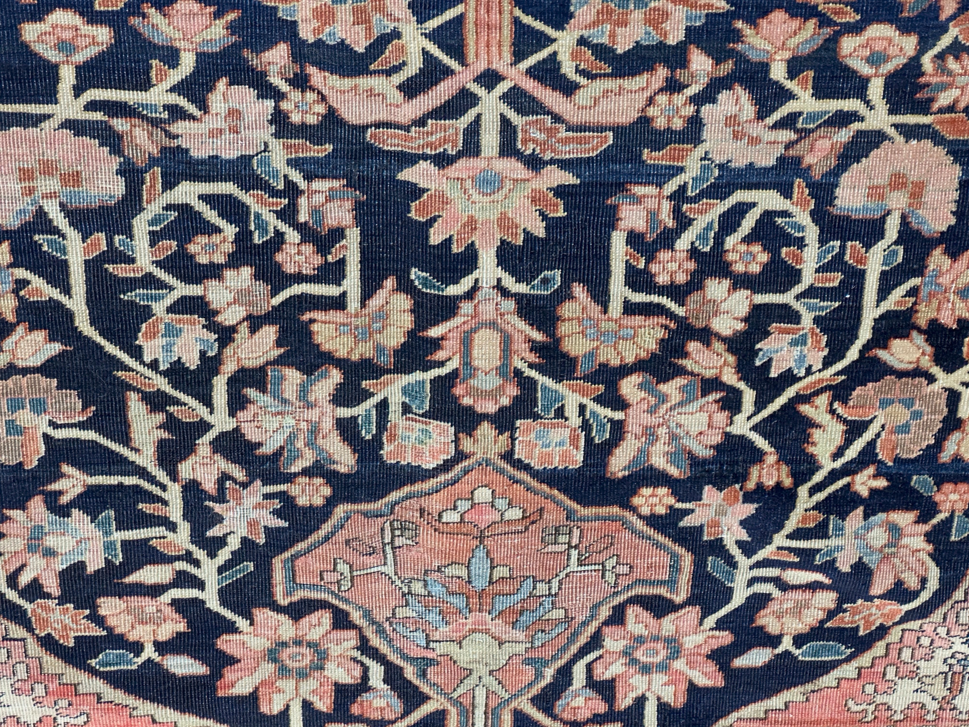 Antique Tapis Persan Sarouk Farahan 9'4