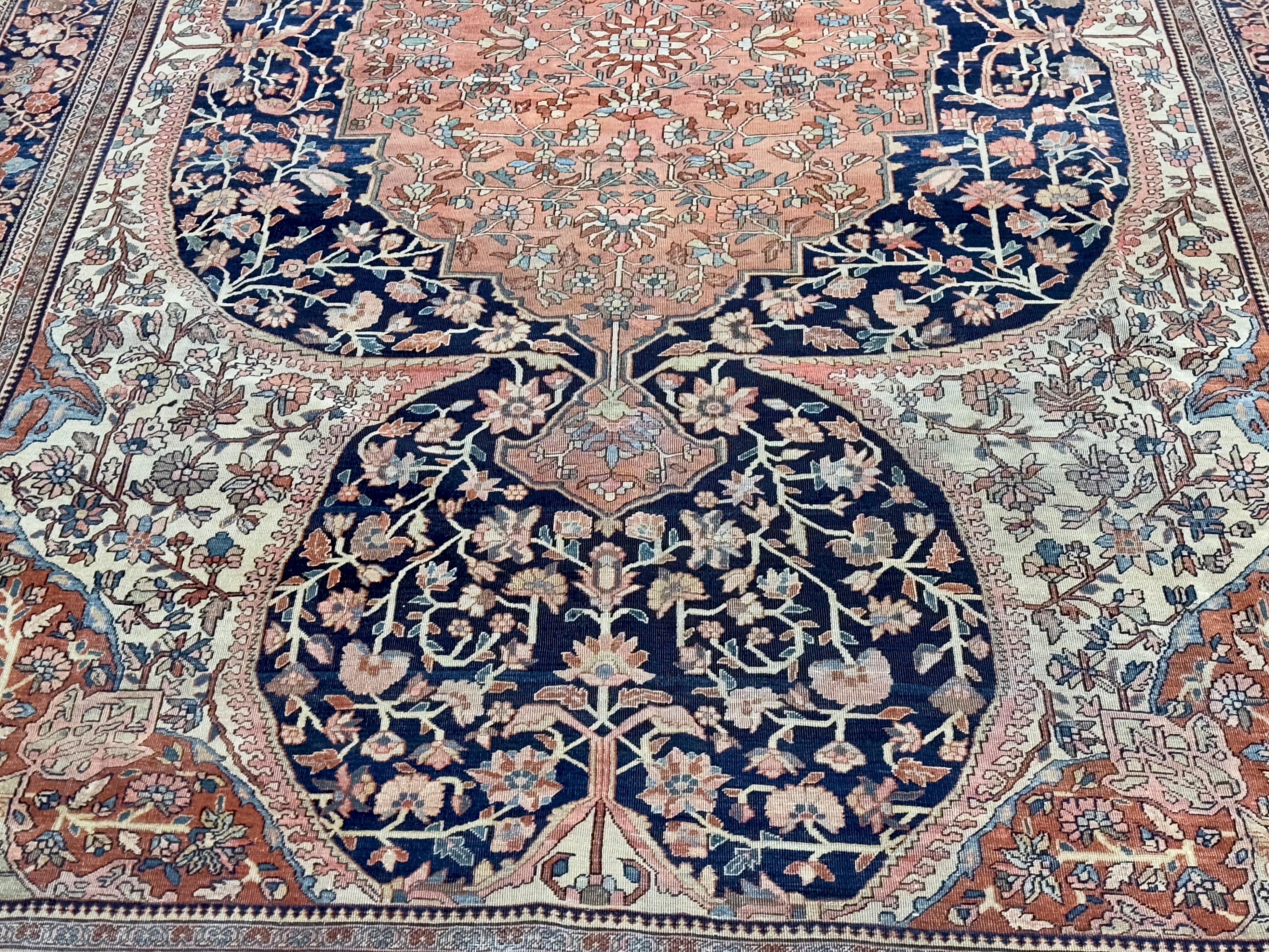 Antique Tapis Persan Sarouk Farahan 9'4