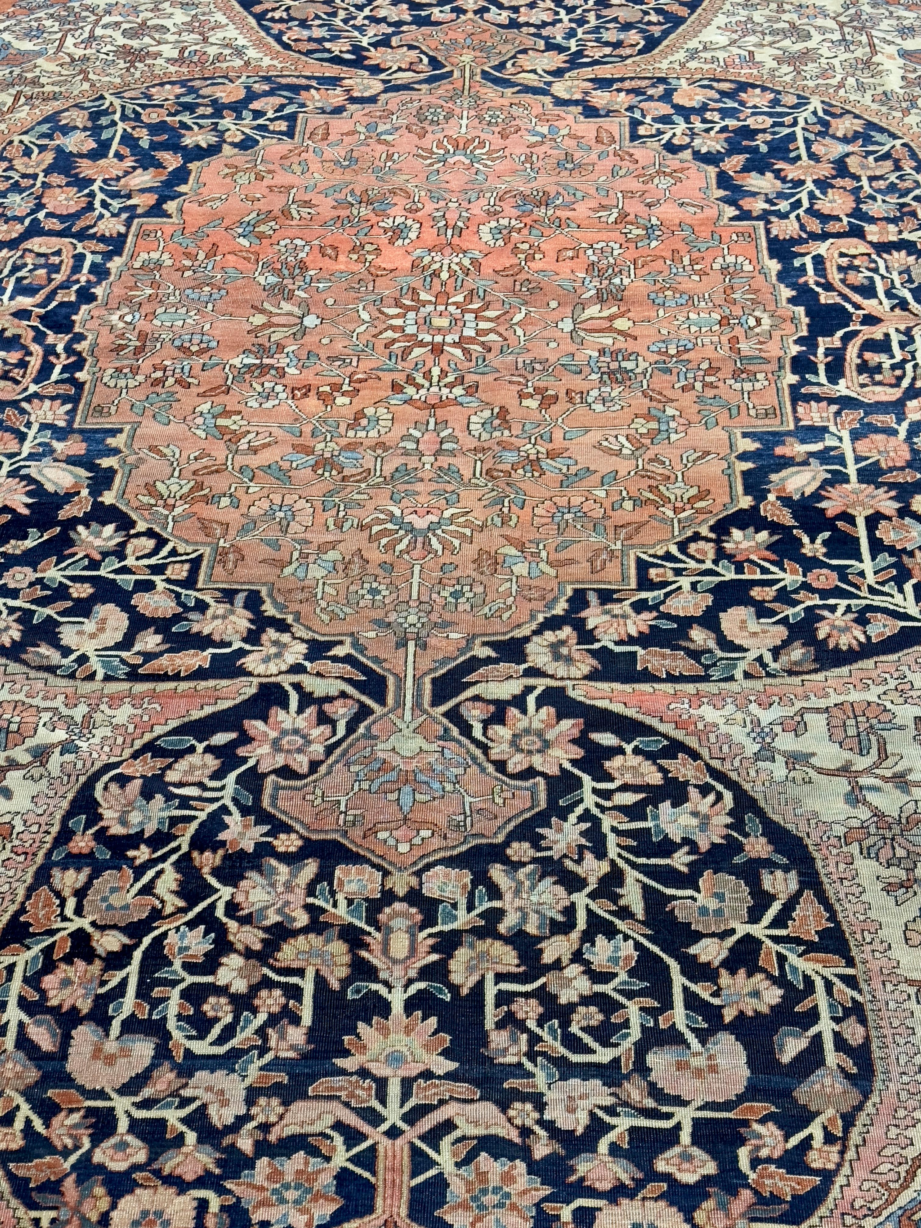 Antique Tapis Persan Sarouk Farahan 9'4