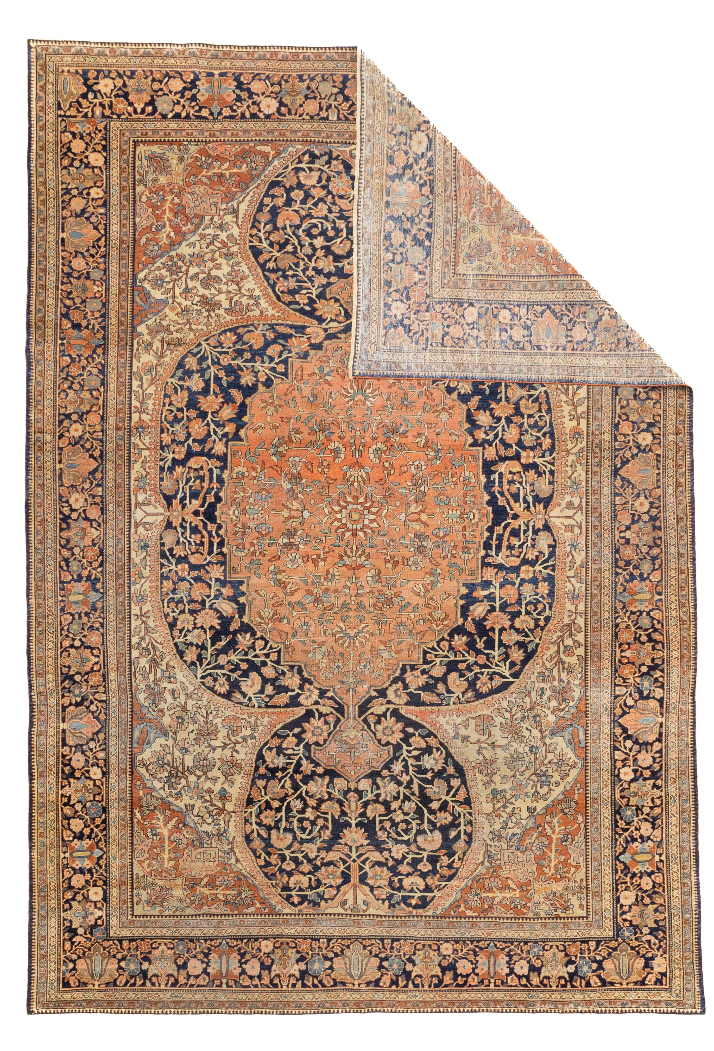 Antiker persischer Farahan Sarouk-Teppich 9'4