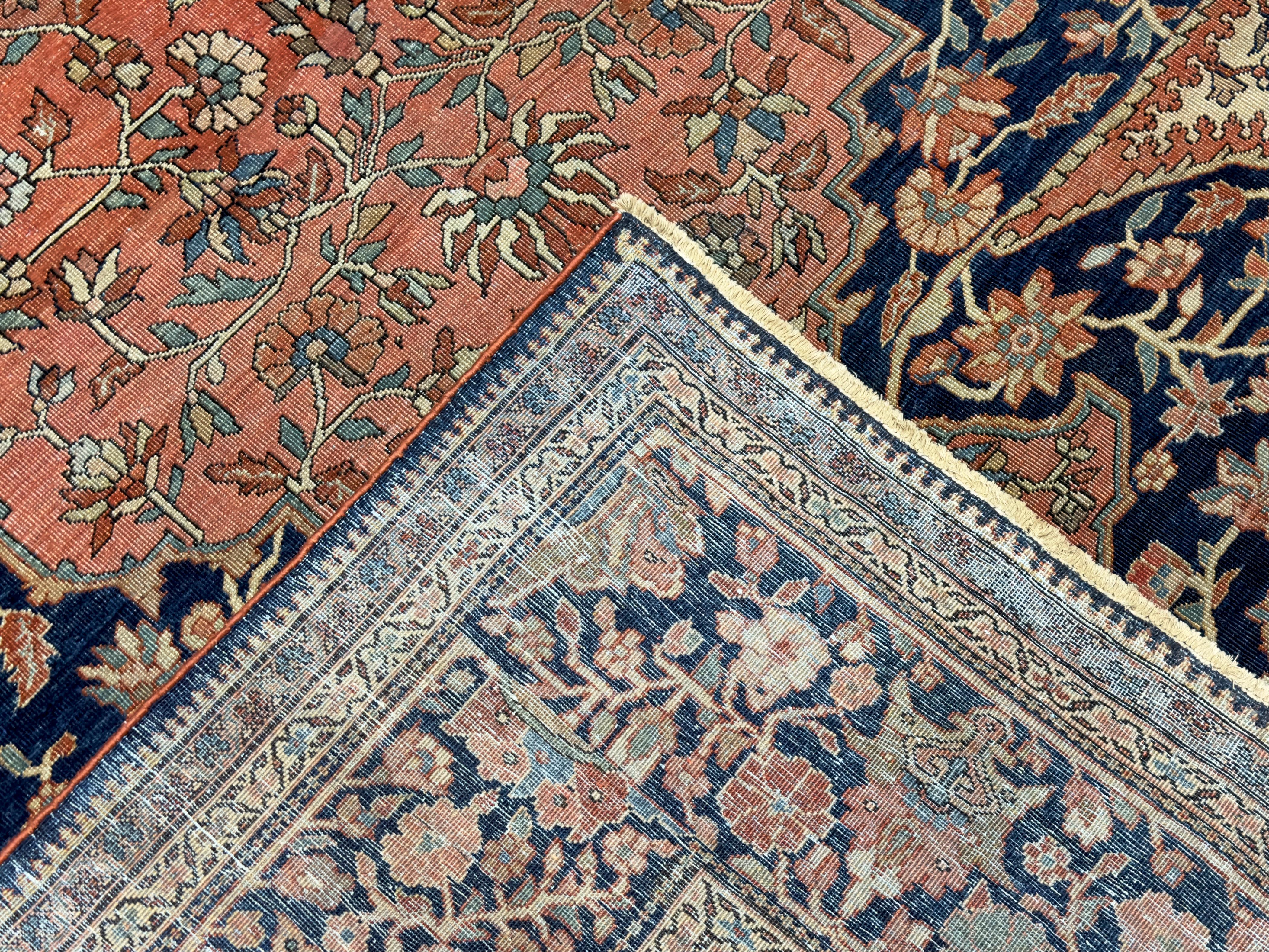 Perse Antique Tapis Persan Sarouk Farahan 9'4