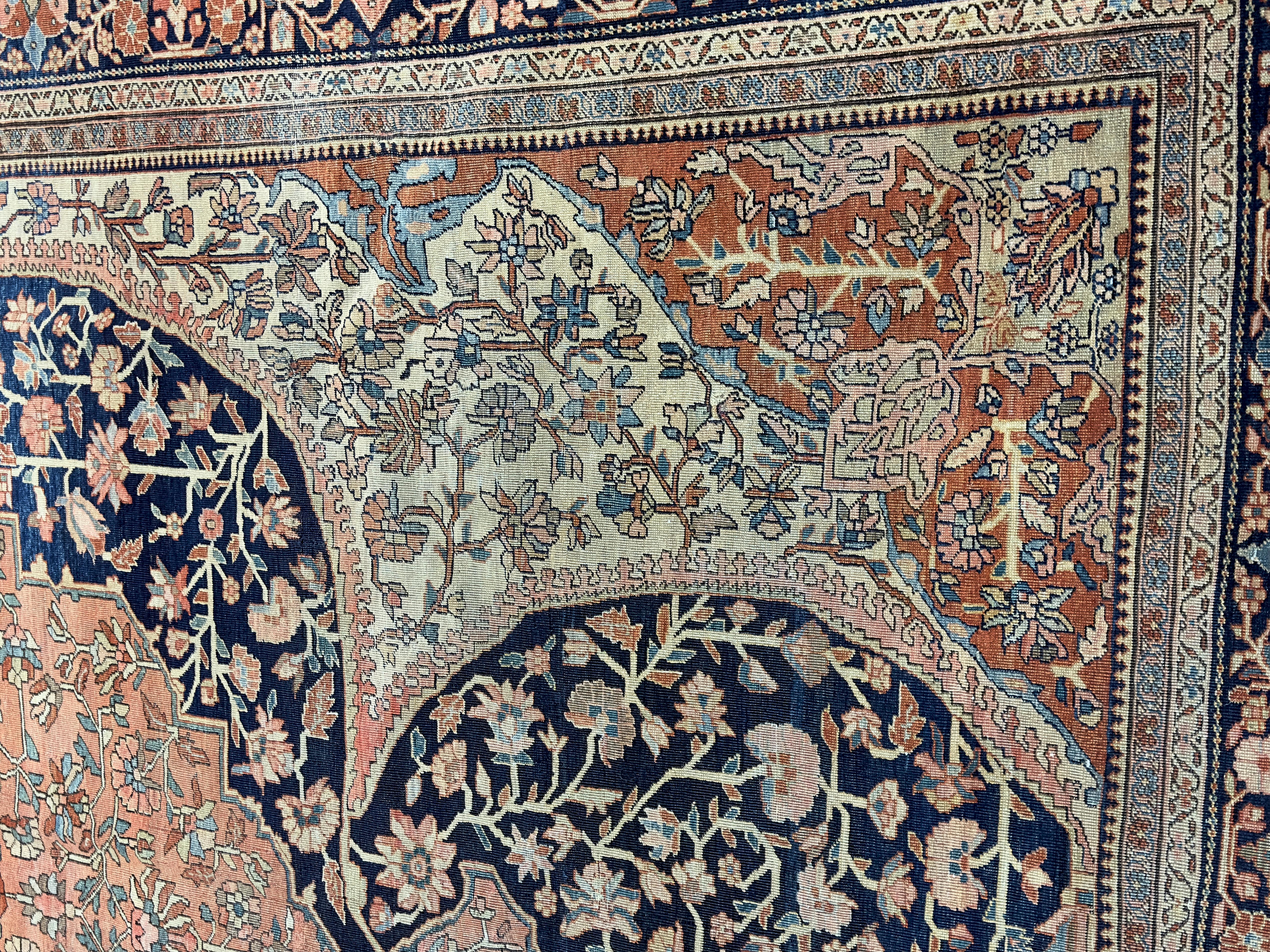 Antique Tapis Persan Sarouk Farahan 9'4