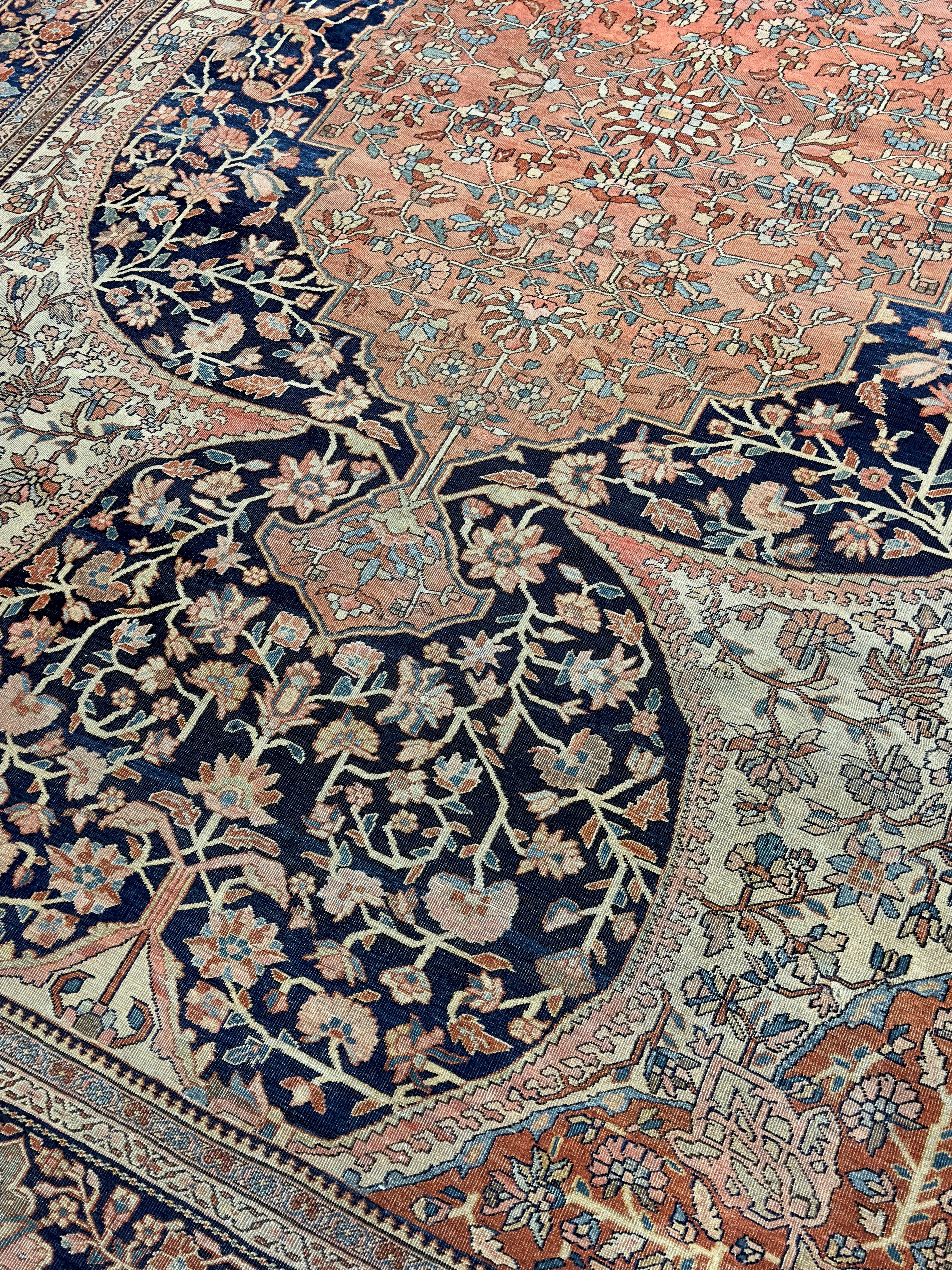 XIXe siècle Antique Tapis Persan Sarouk Farahan 9'4