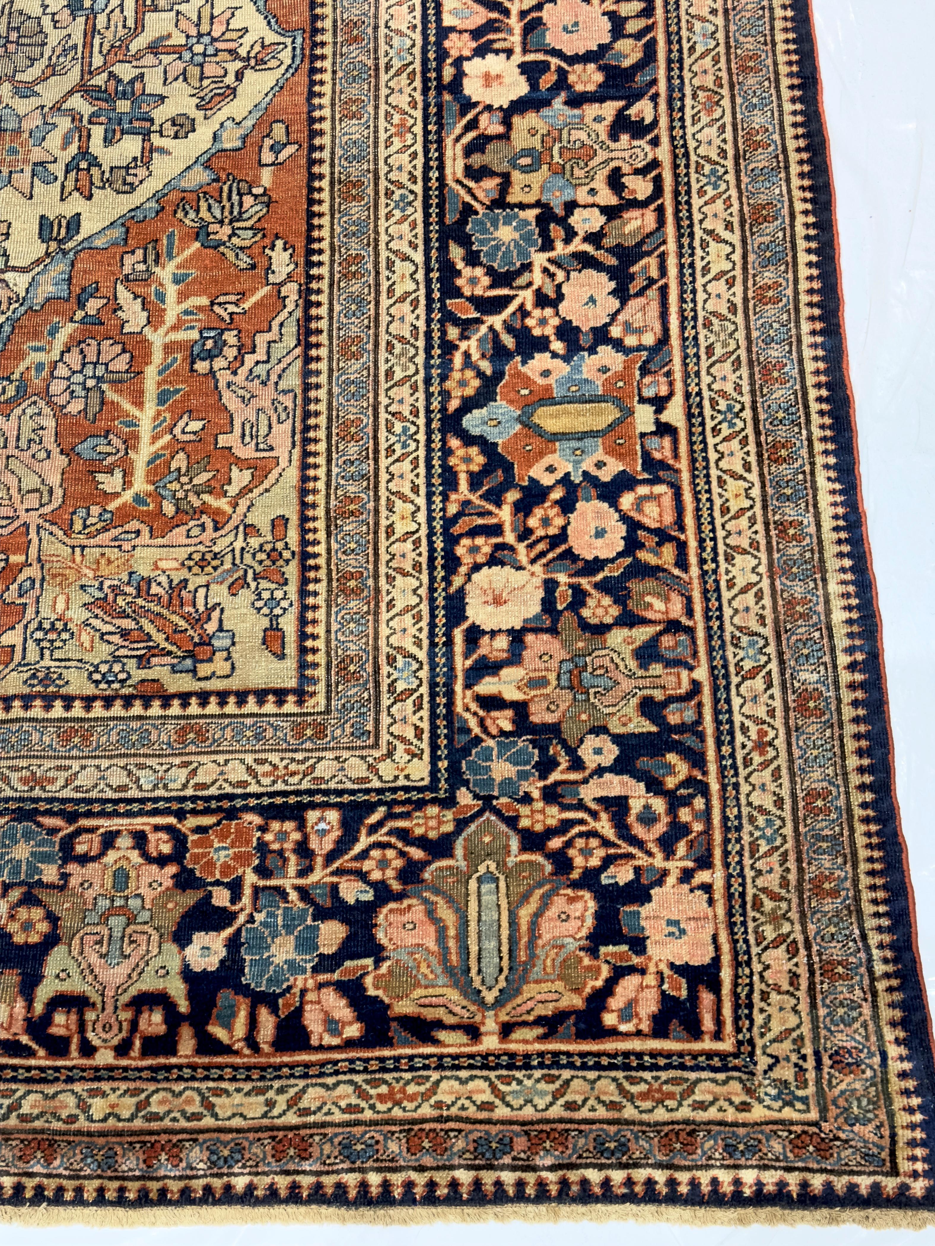 Laine Antique Tapis Persan Sarouk Farahan 9'4