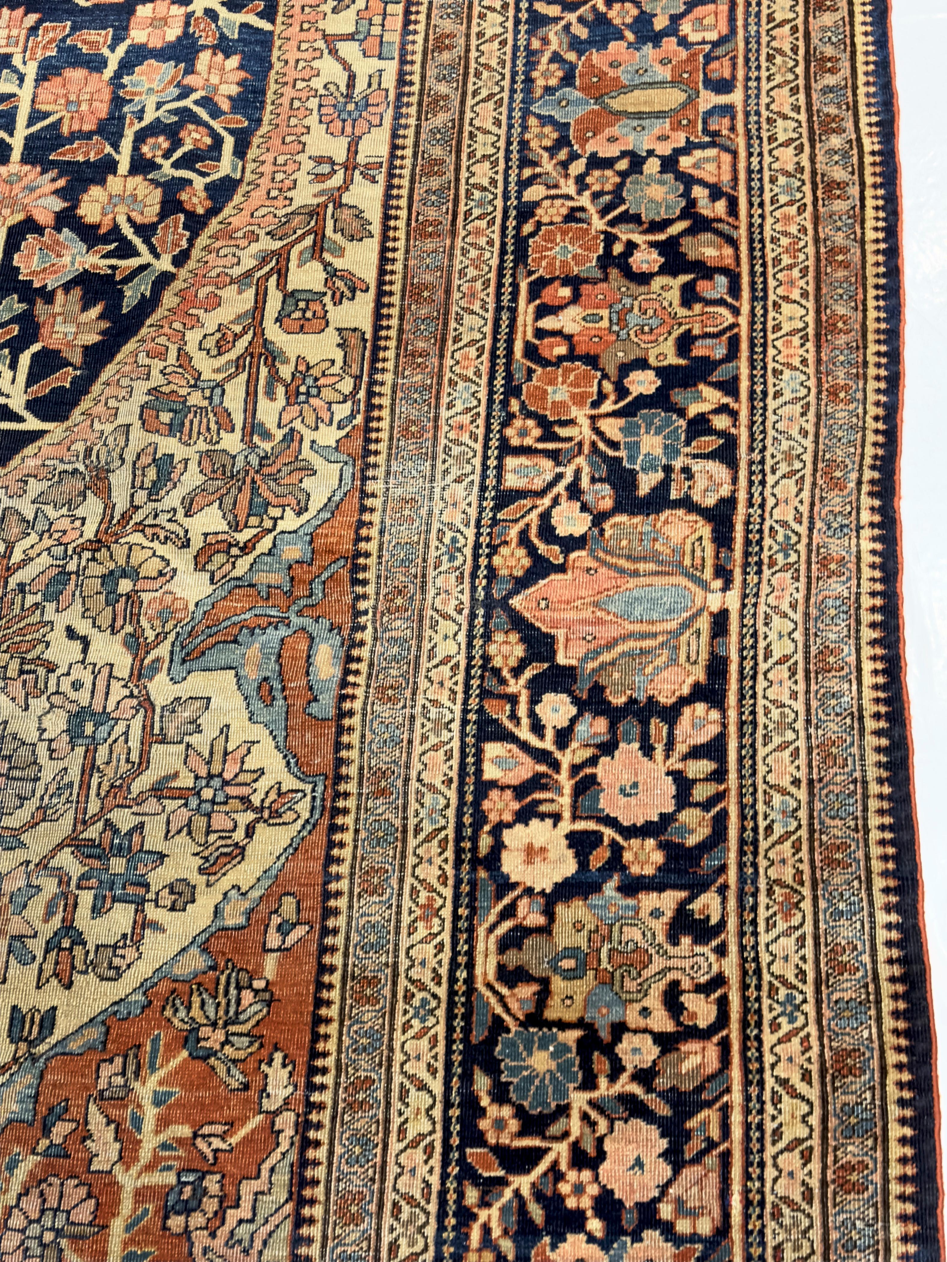 Antique Tapis Persan Sarouk Farahan 9'4
