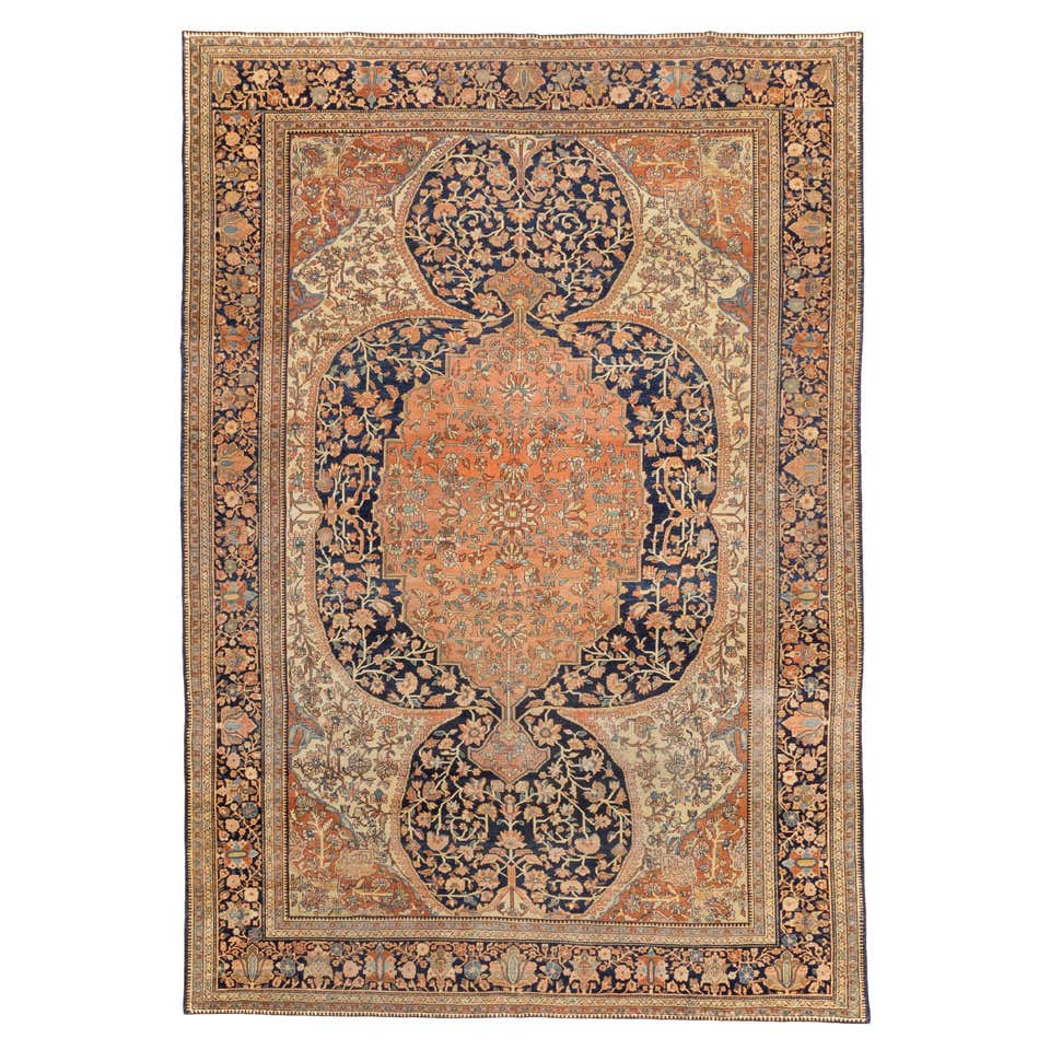 Antique Persian Farahan Sarouk Rug 8’10” x 12’5” For Sale at 1stDibs