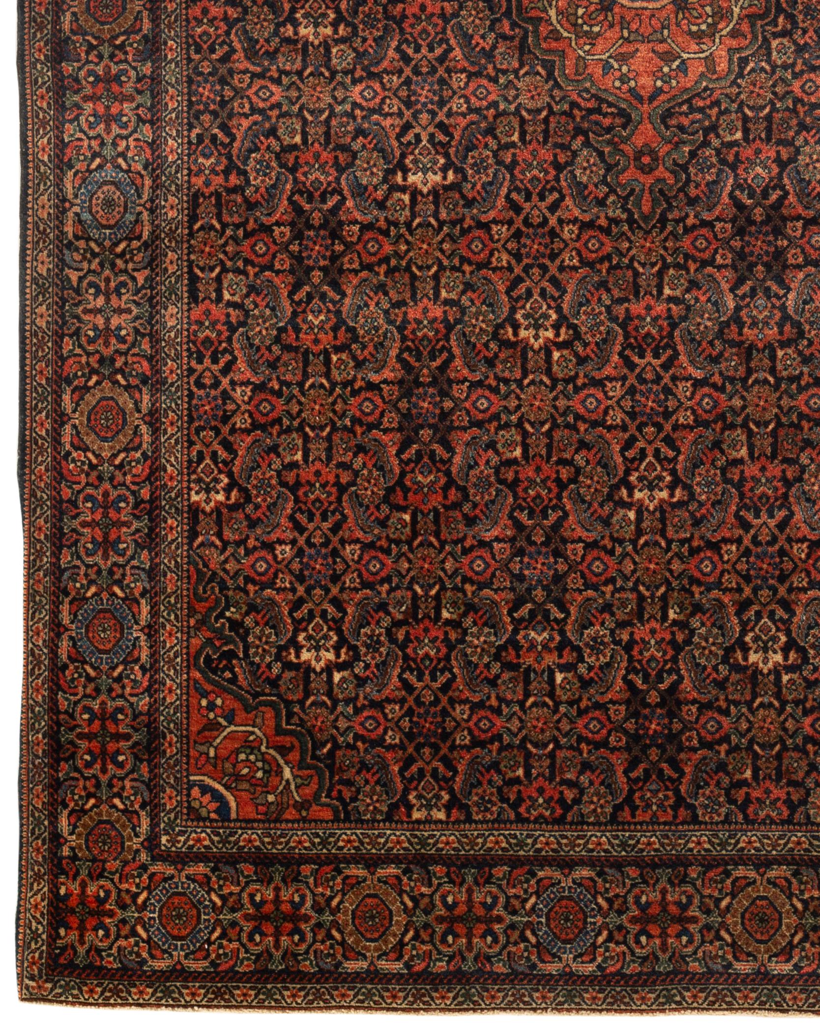 Antique Persian Farahan Sarouk rug, circa 1880. Sarouk rugs come from west central Persia. This is a true work of art the intricate floral elements so creatively designed and then handwoven by truly skilled weavers to Craft a wonderful rug that will