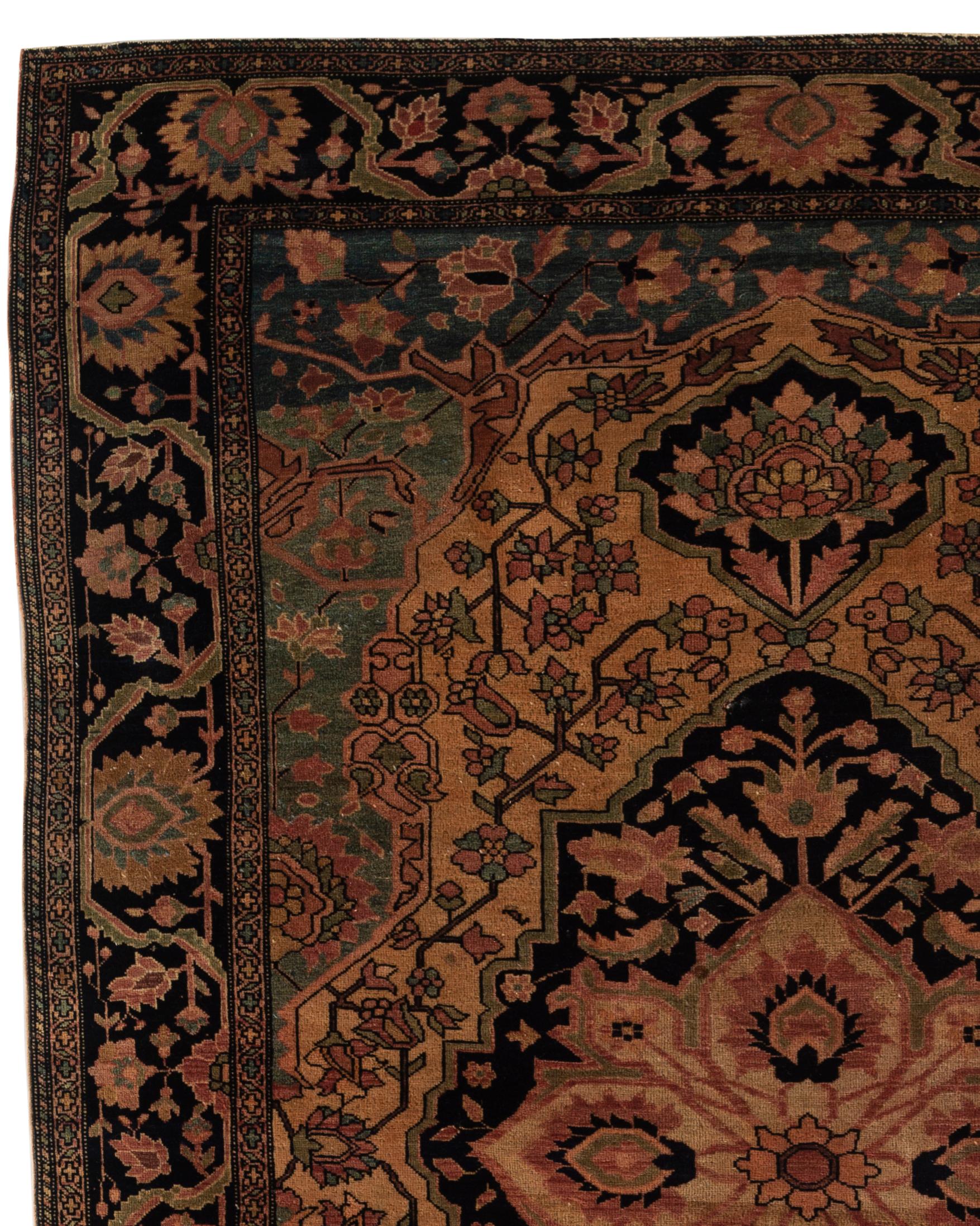 Hand-Woven Antique Persian Farahan Sarouk Rug, circa 1880 For Sale