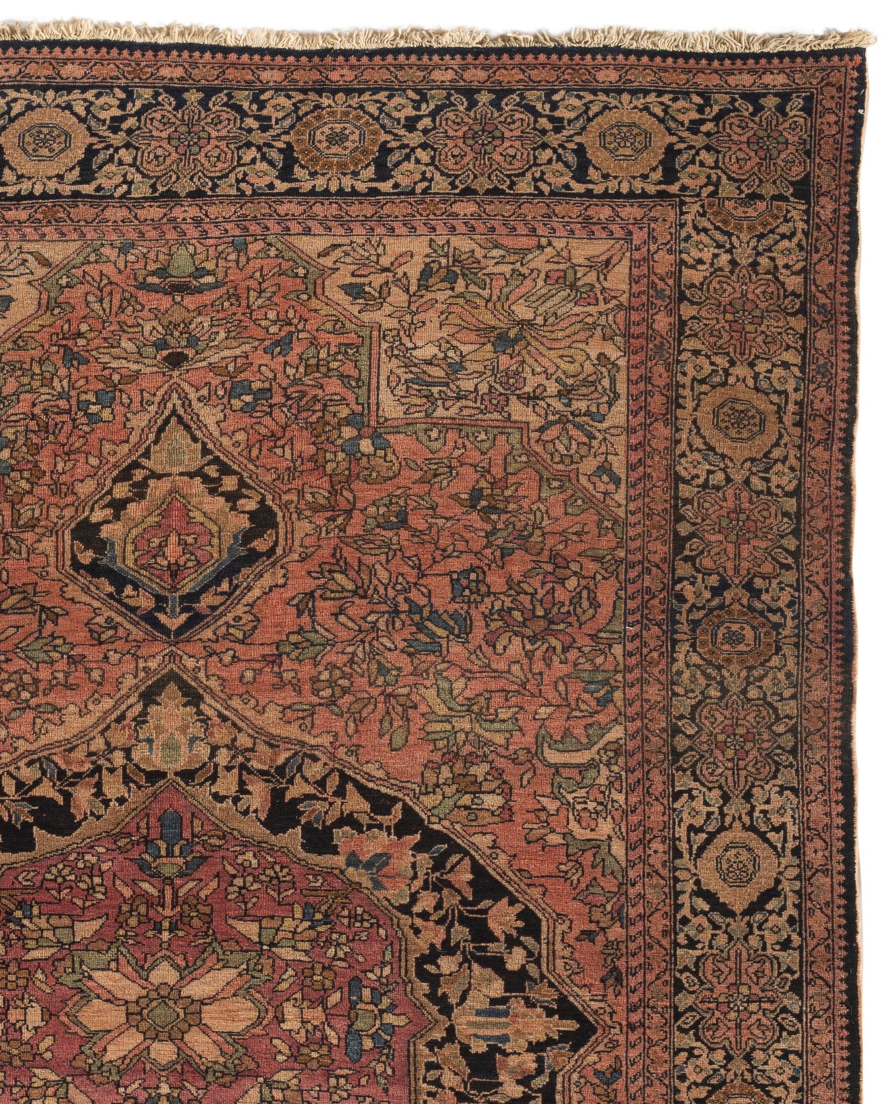 Antique Persian Farahan Sarouk Rug, circa 1880 In Good Condition For Sale In Secaucus, NJ