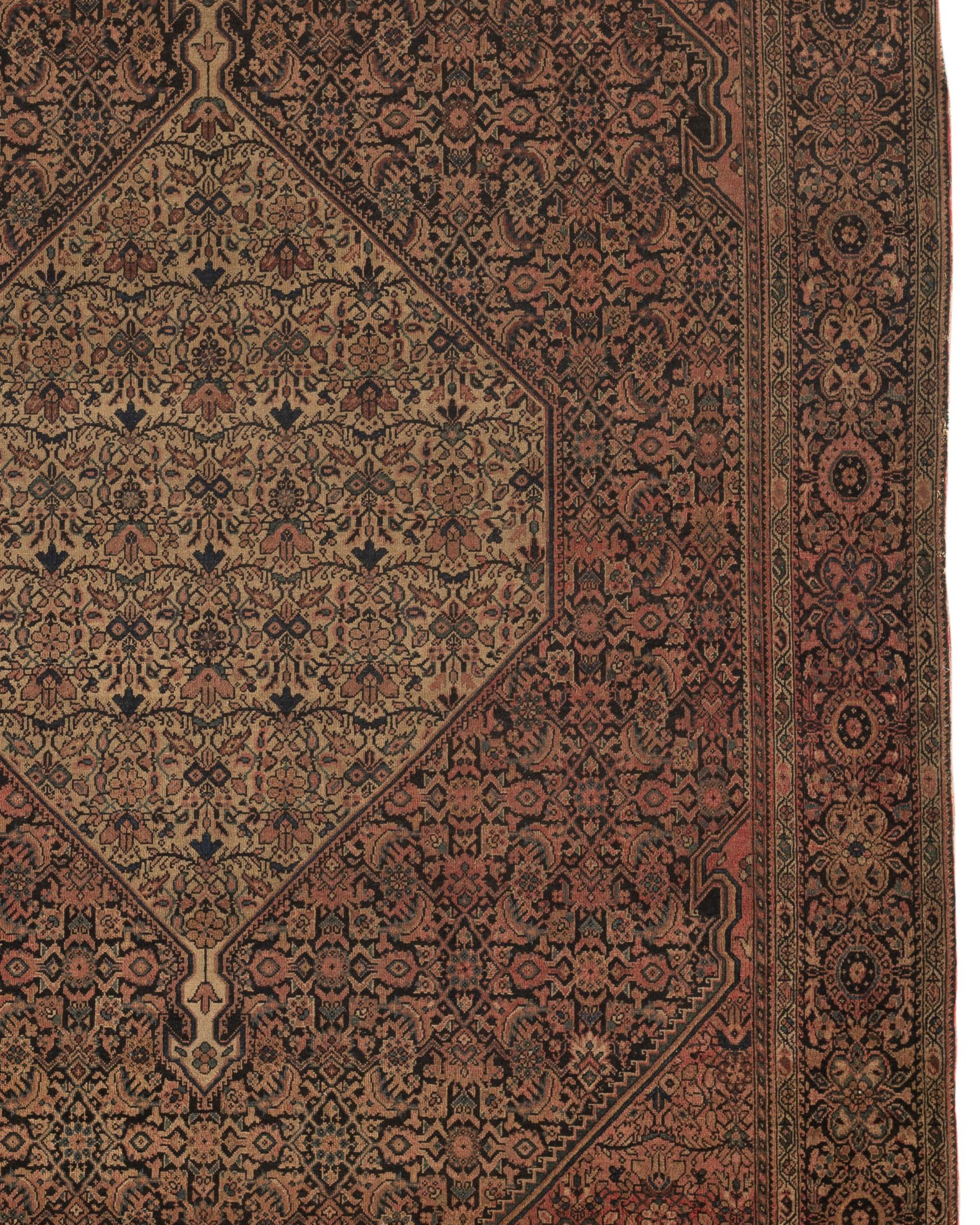 19th Century Antique Persian Farahan Sarouk Rug, circa 1880 For Sale