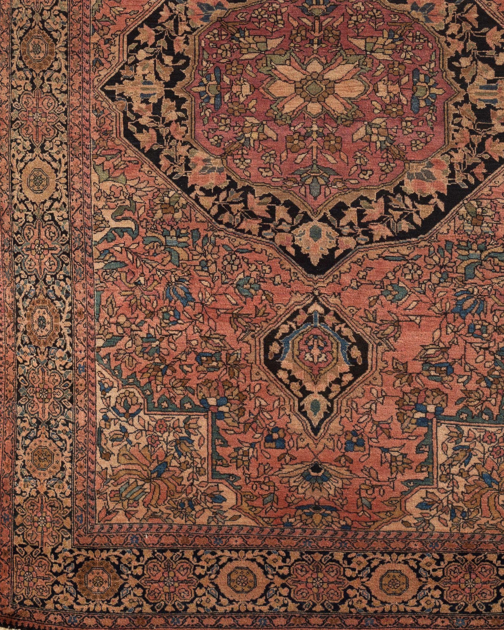 19th Century Antique Persian Farahan Sarouk Rug, circa 1880 For Sale