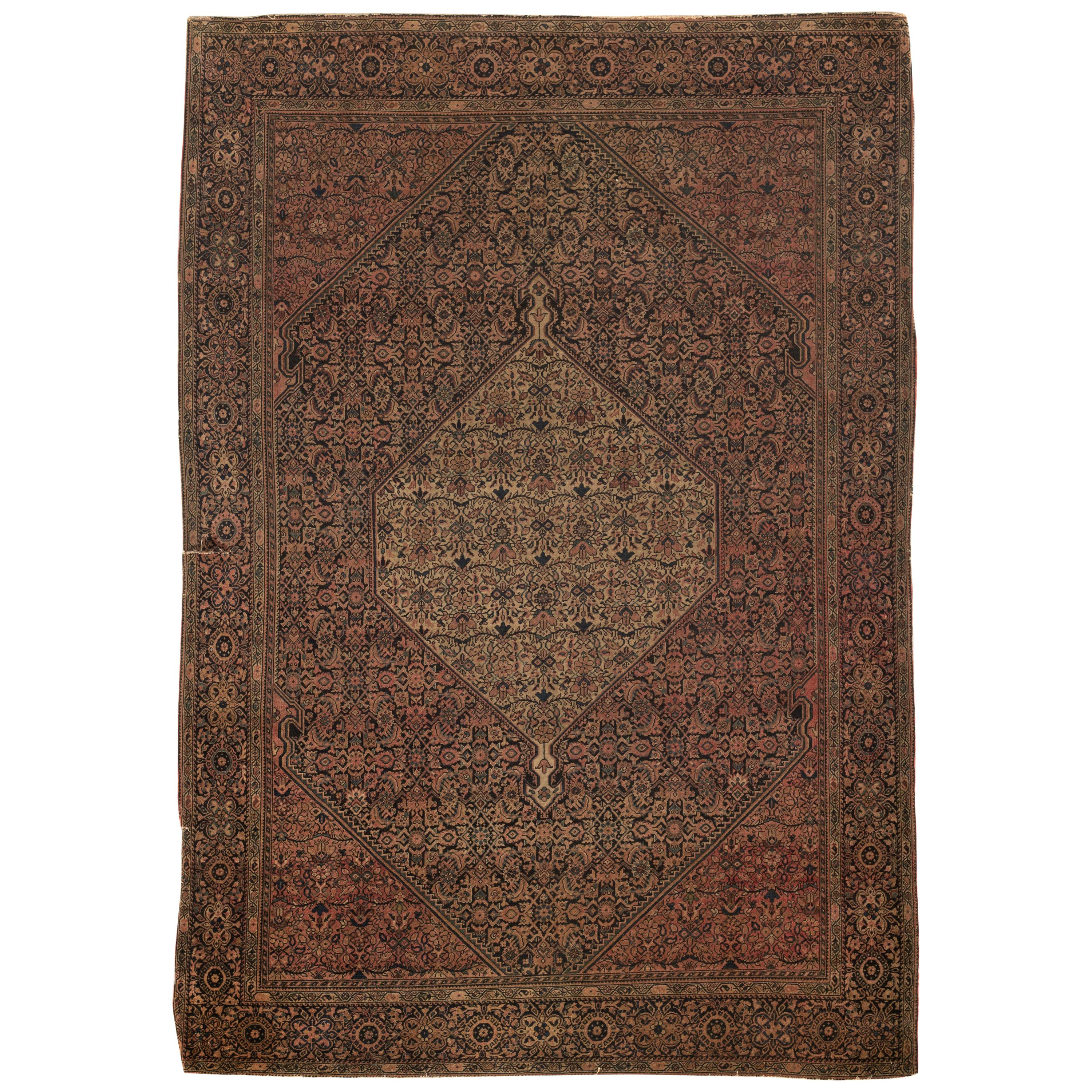 Antique Persian Farahan Sarouk Rug, circa 1880 For Sale