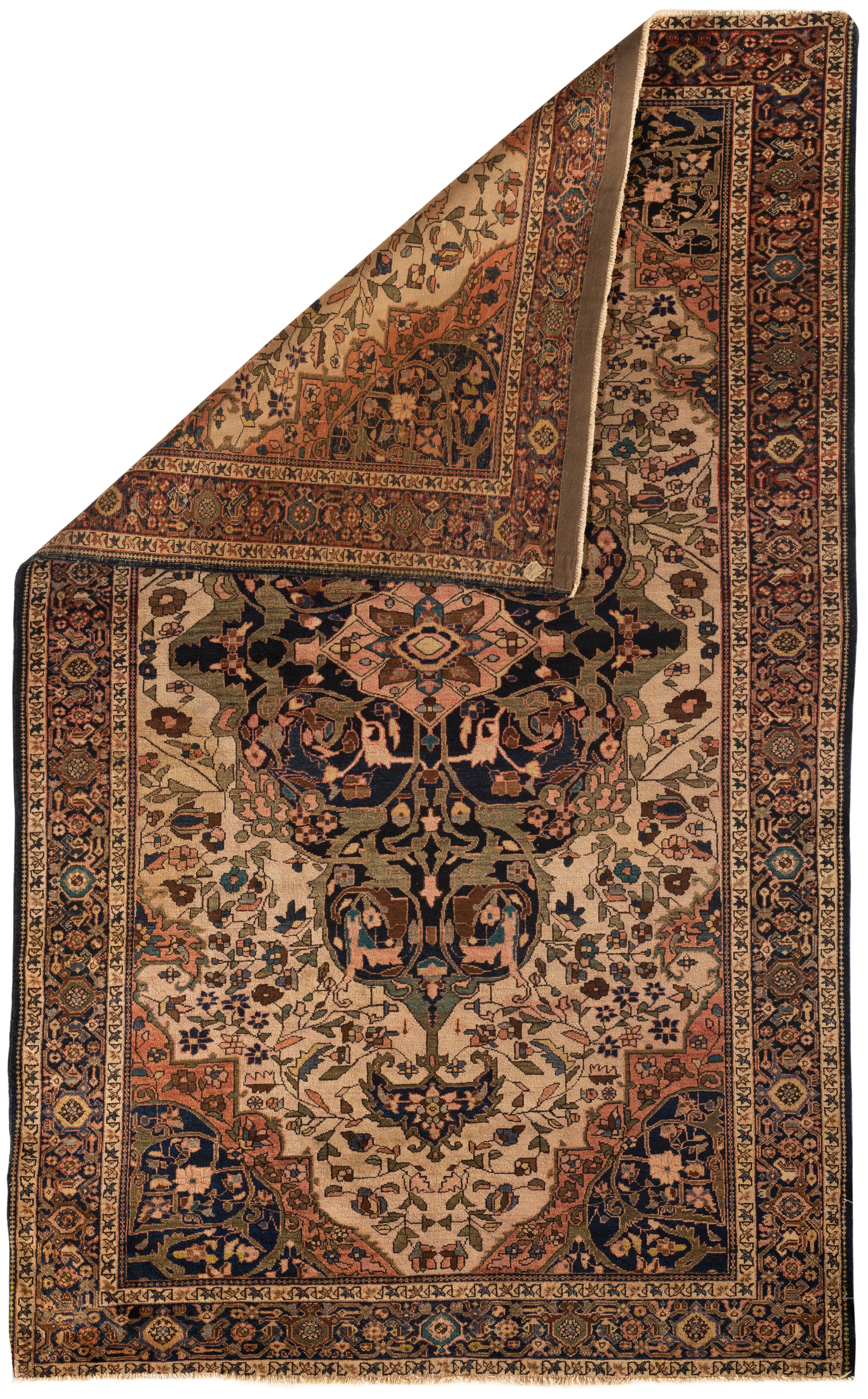 19th Century Antique Persian Farahan Sarouk Rug, circa 1890 For Sale