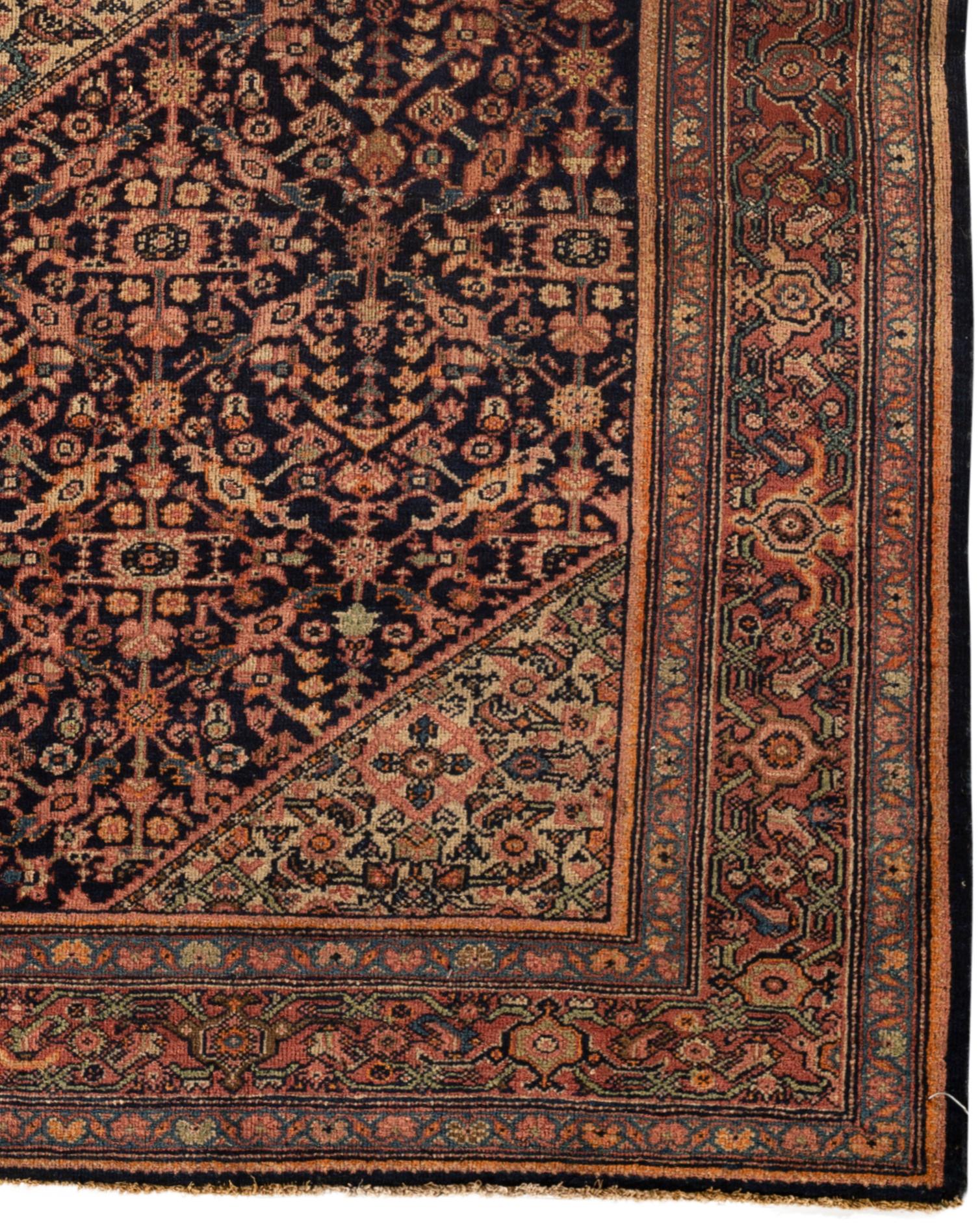 Hand-Woven Antique Persian Farahan Sarouk Rug Circa 1900. For Sale