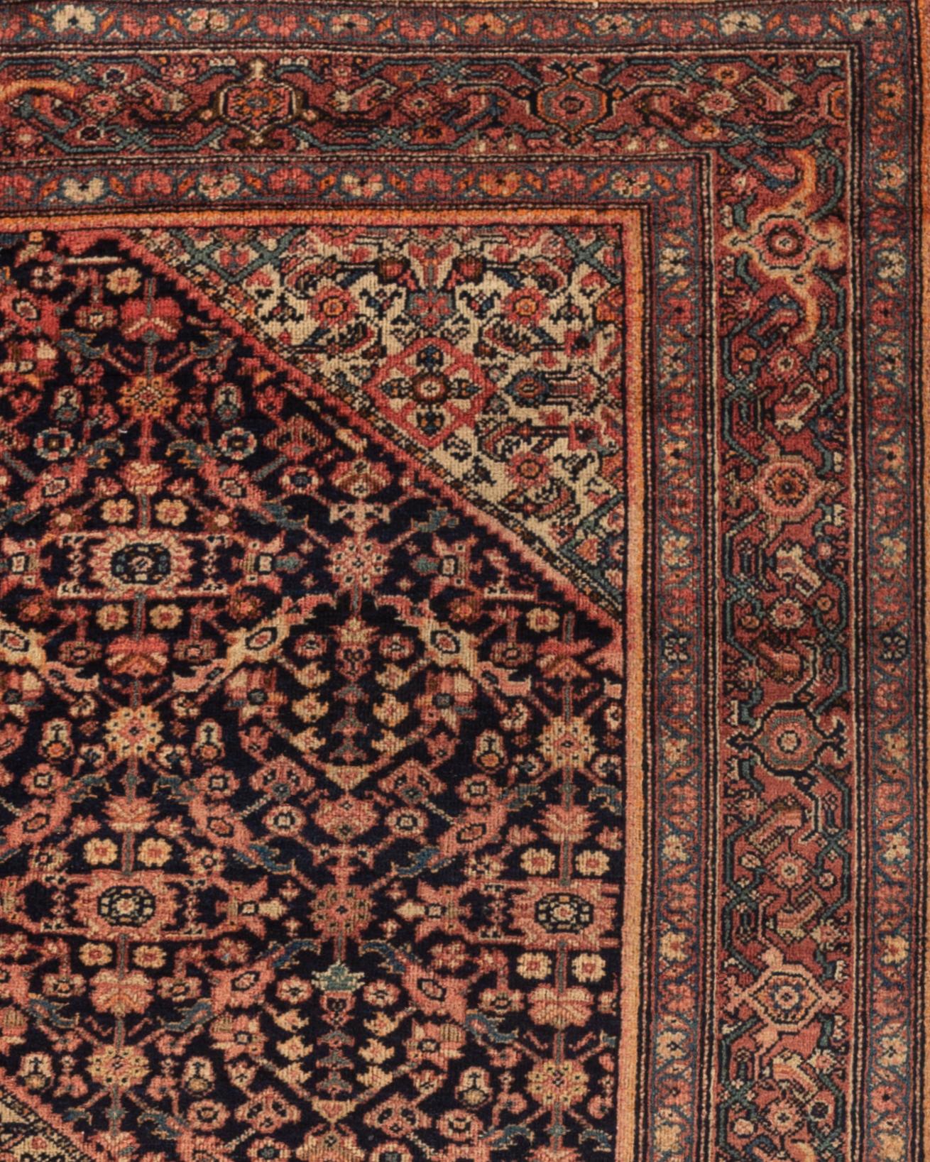 Tapis persan ancien Farahan Sarouk datant d'environ 1900. Bon état - En vente à Secaucus, NJ