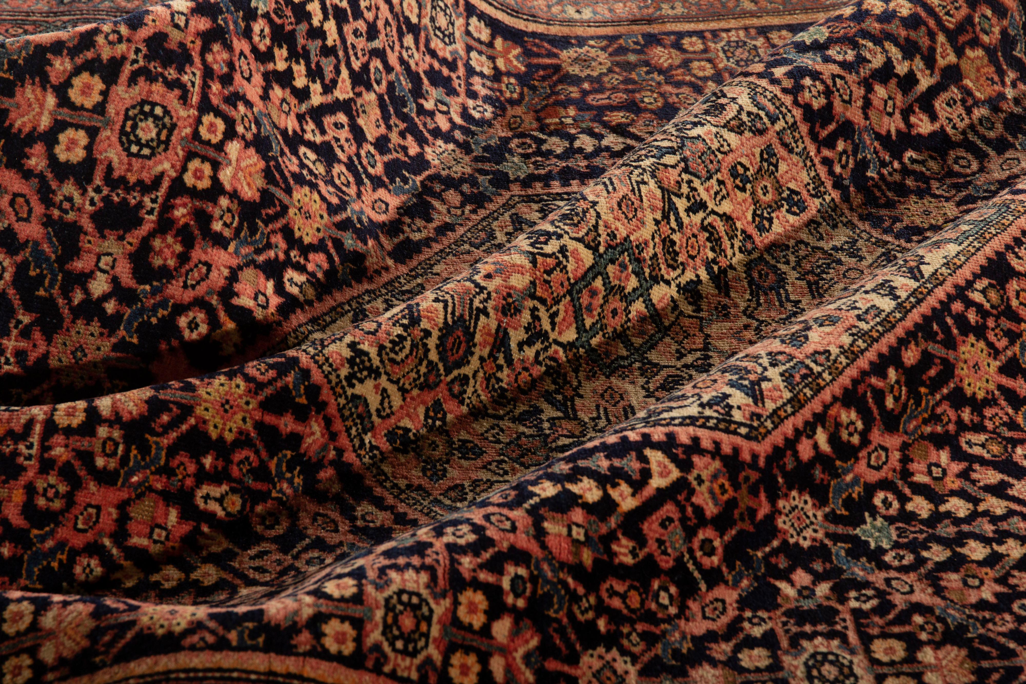 Wool Antique Persian Farahan Sarouk Rug Circa 1900. For Sale