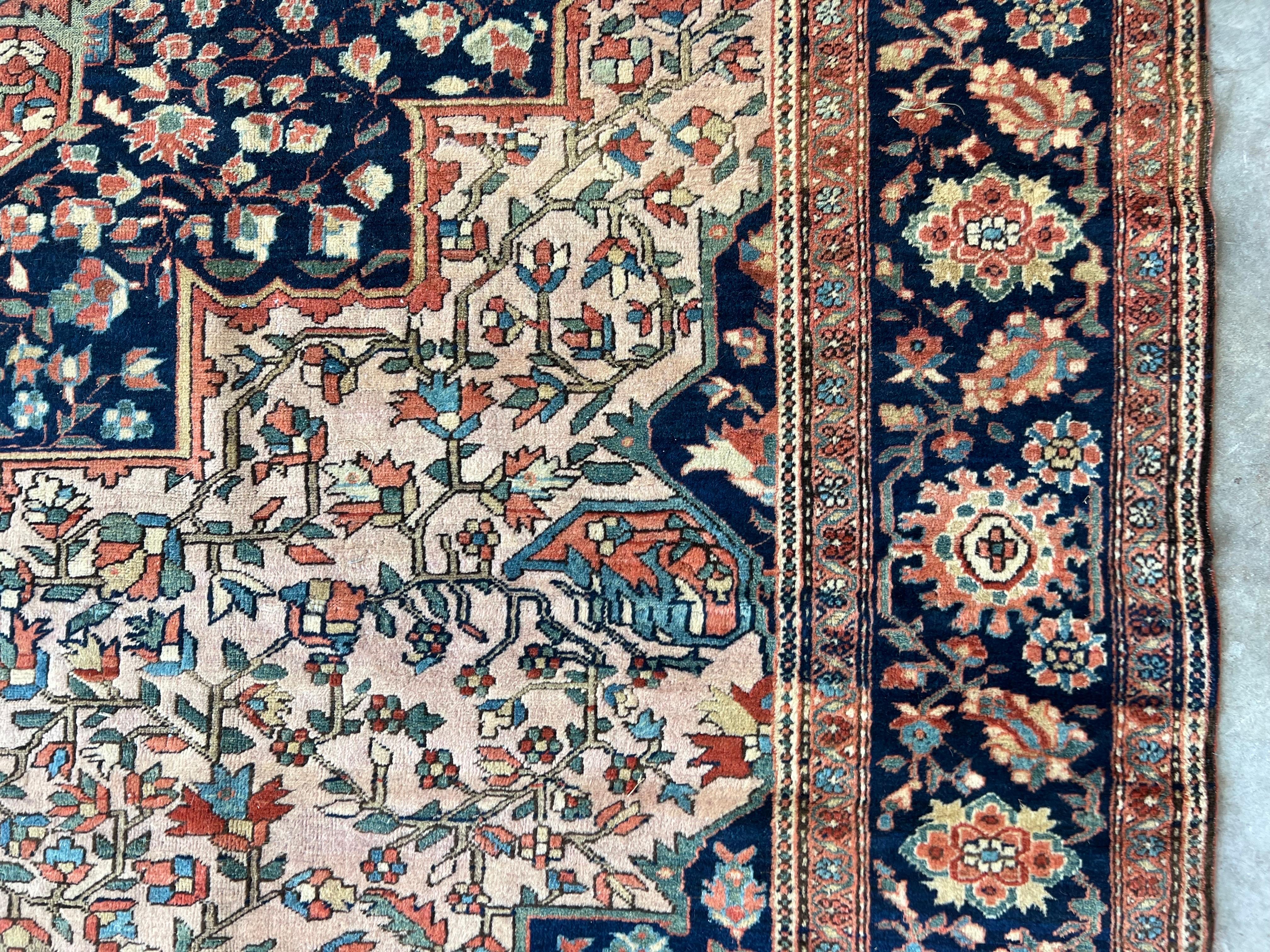 Antique Persian Farahan Sarouk Rug For Sale 6