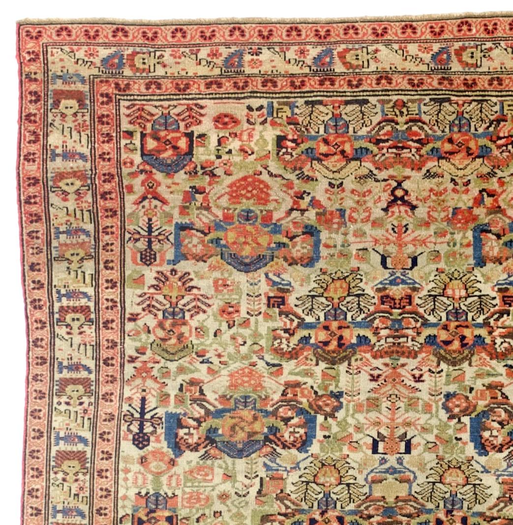 Antike persische Farahan Zeleh Sultan Design Teppich 3'11 x 6'3 (Persisch) im Angebot