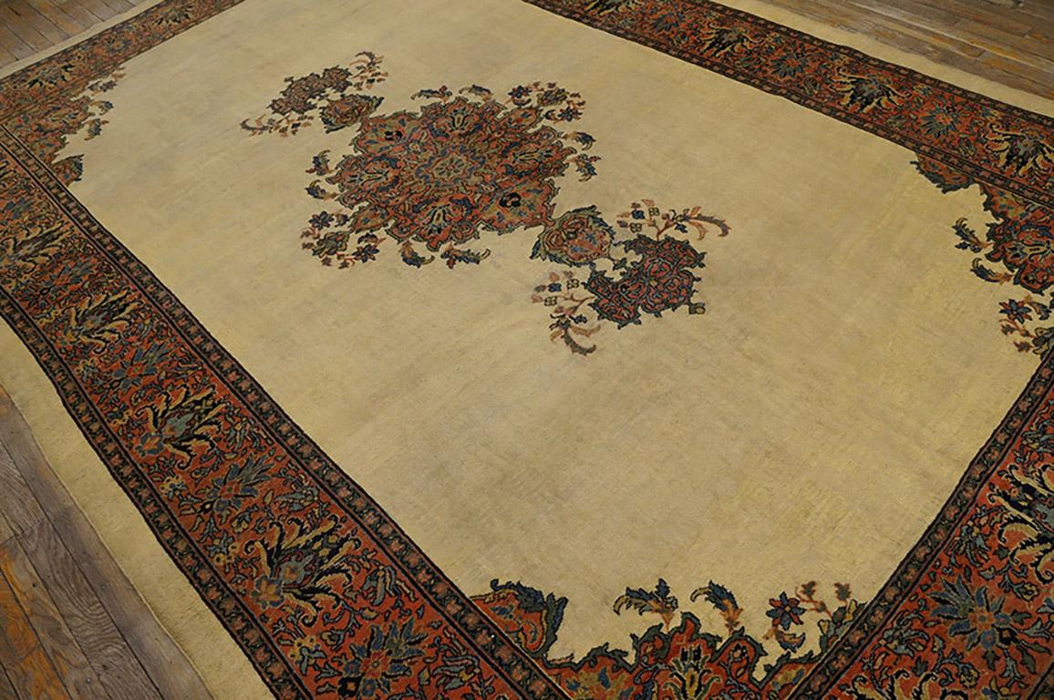Hand-Knotted 19th Century Persian Farahan Carpet ( 6'9