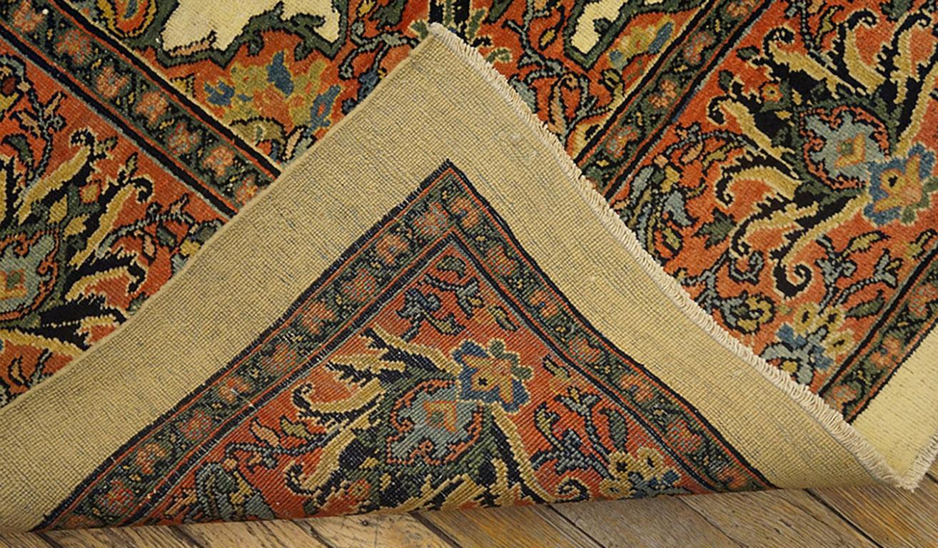 Wool 19th Century Persian Farahan Carpet ( 6'9