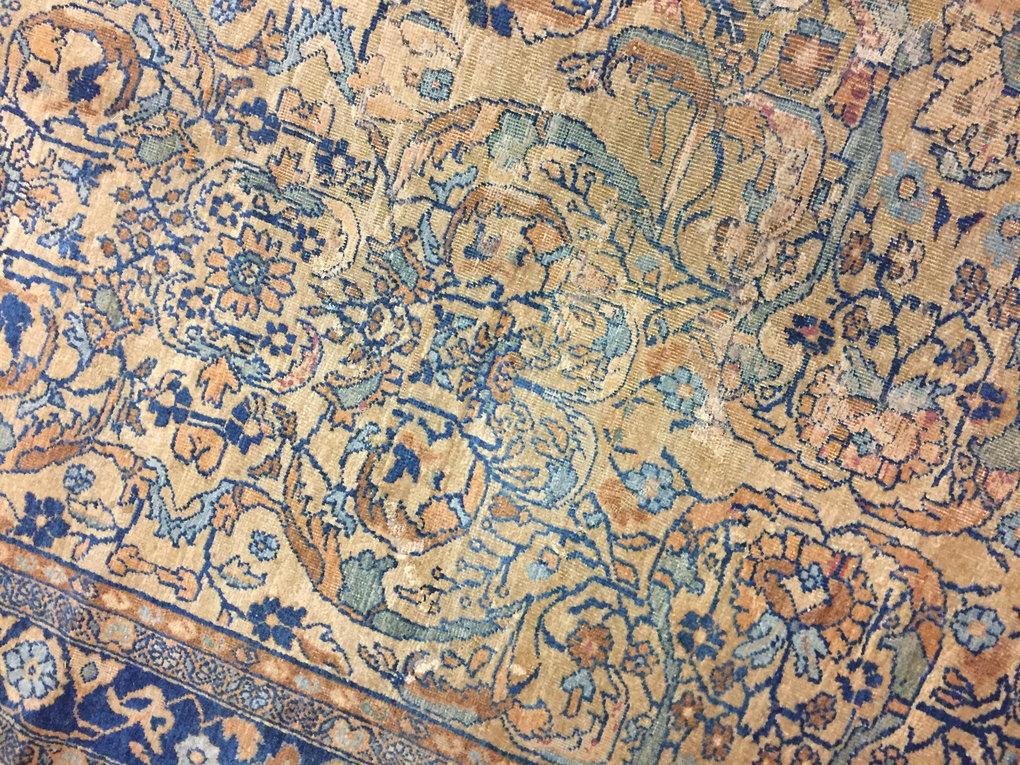 19th Century Antique Persian Feraghan Rug, circa 1890, 7'9 x 11'3 For Sale
