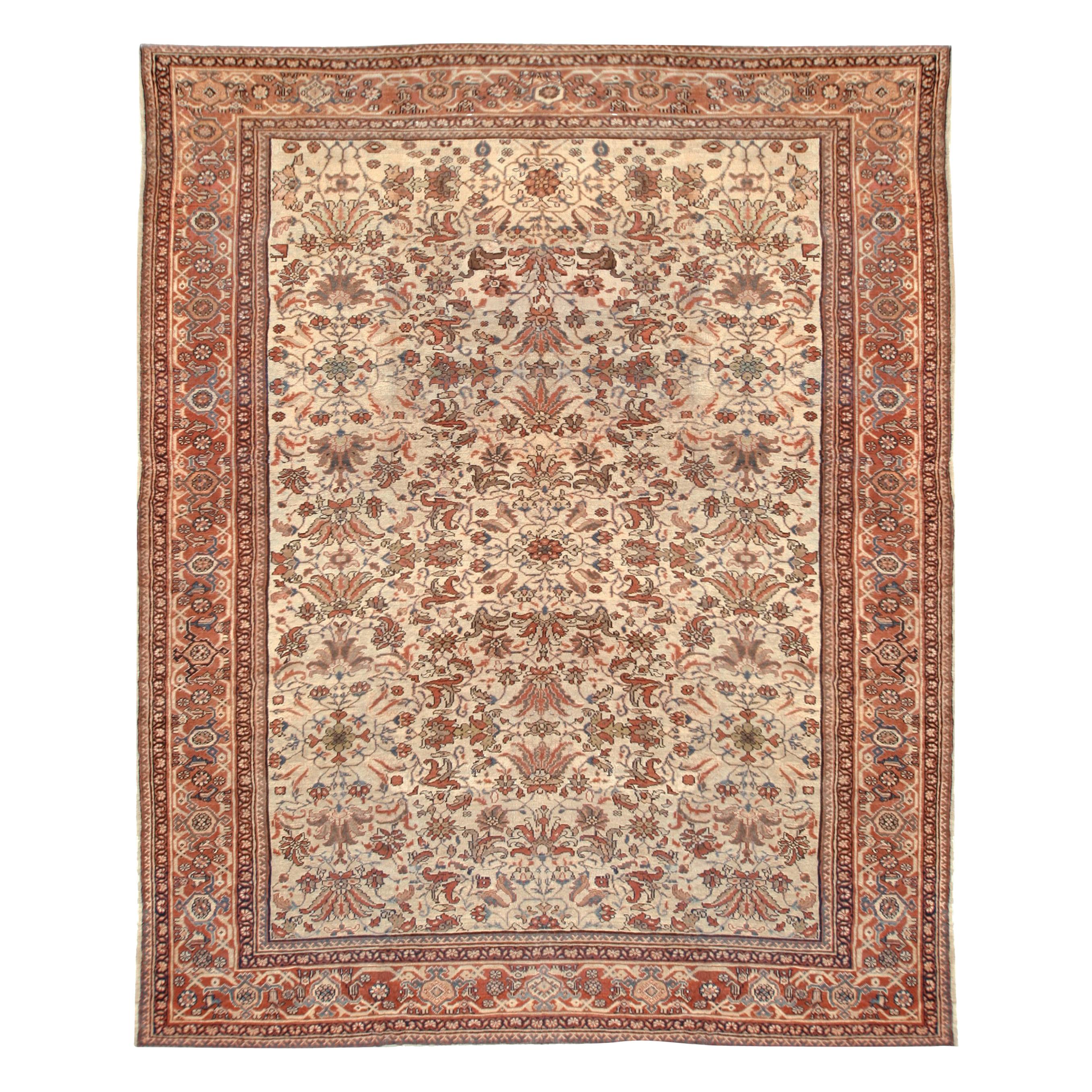 Tapis persan ancien de Feraghan, vers 1890, 10'2 x 13'3