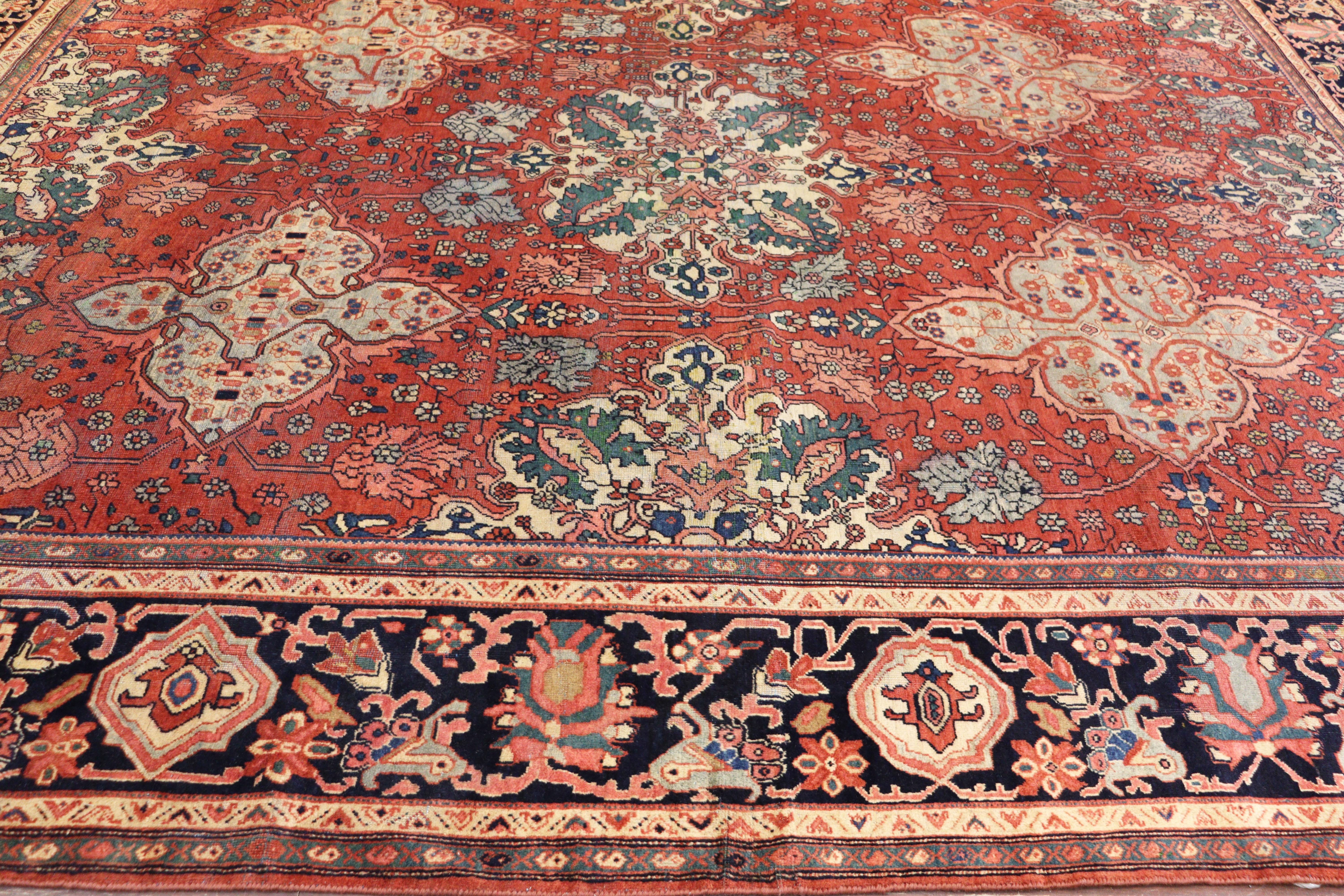 Antiker persischer Feraghan-S Sarouk-Teppich, um 1870 im Angebot 2