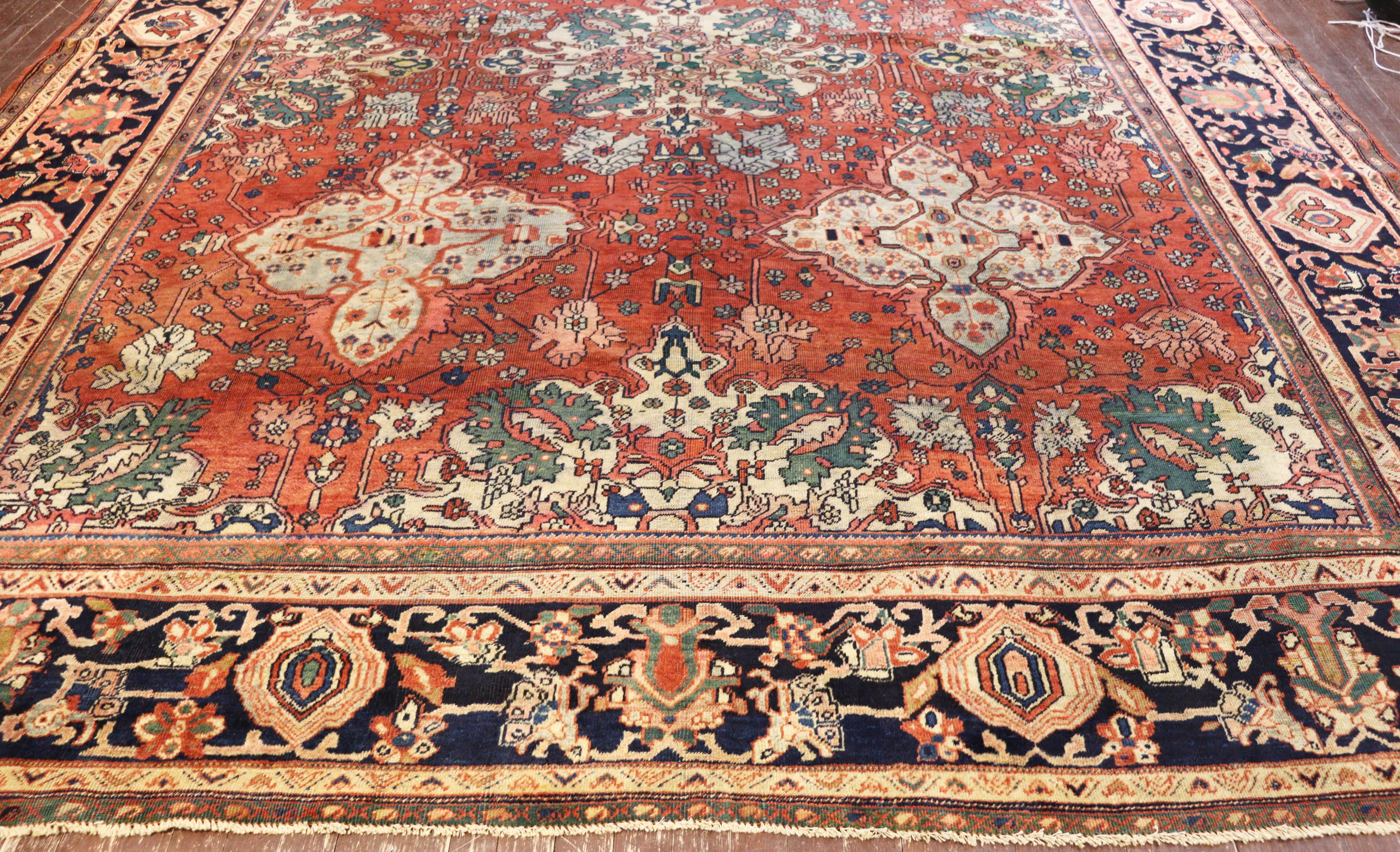 Antiker persischer Feraghan-S Sarouk-Teppich, um 1870 im Angebot 3