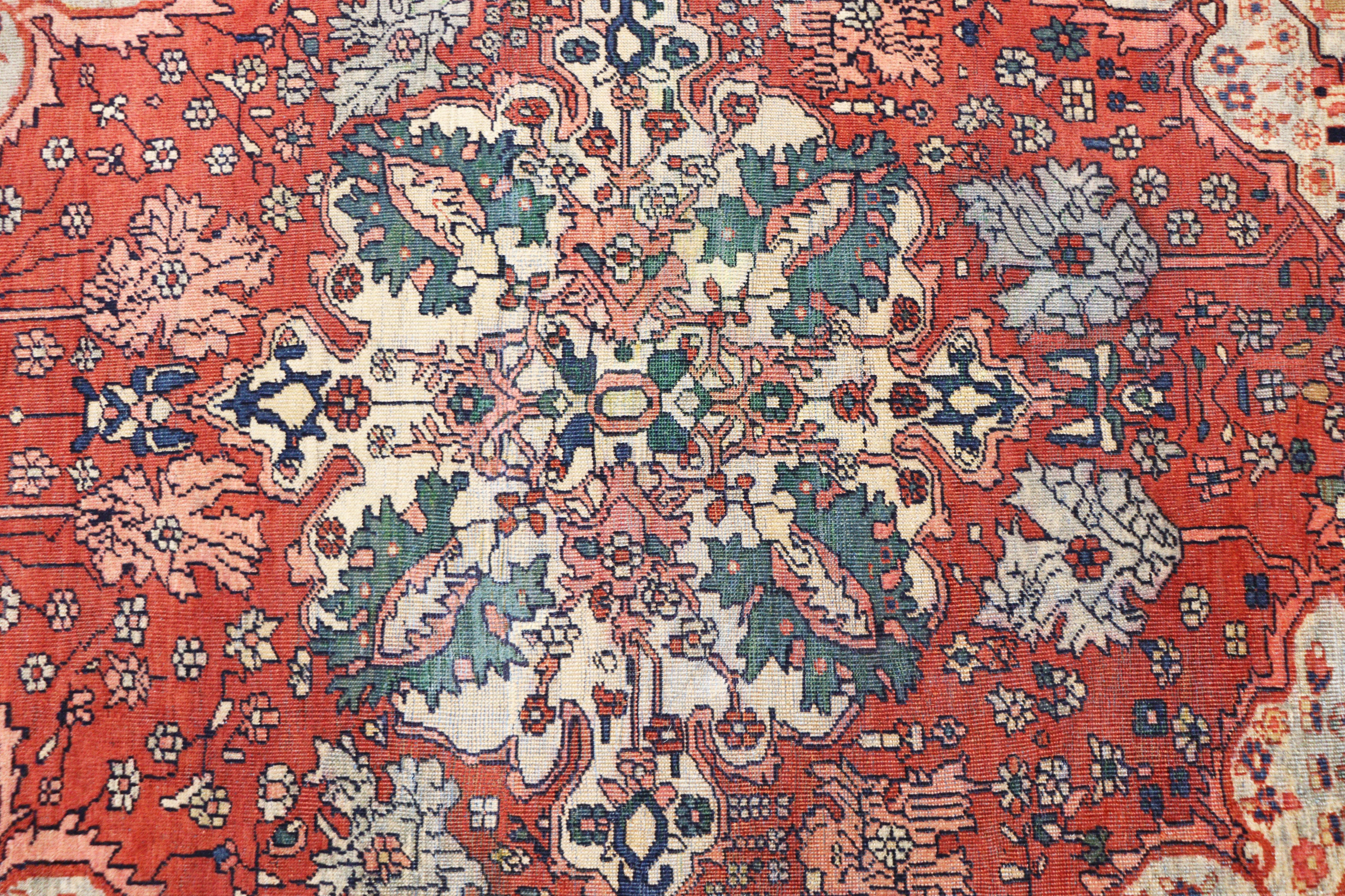 19th Century Antique Persian Feraghan Sarouk Carpet, c-1870 For Sale