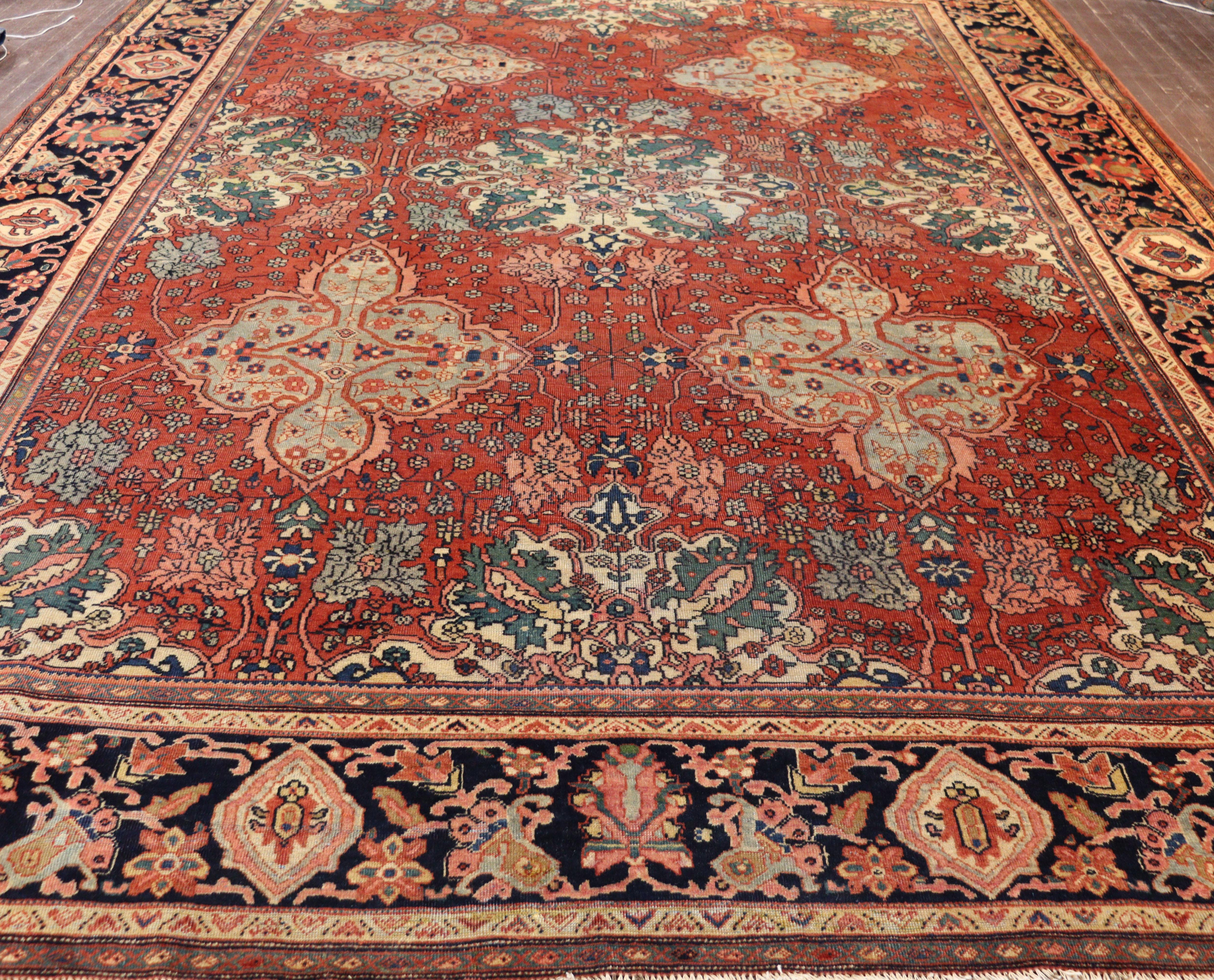 Antiker persischer Feraghan-S Sarouk-Teppich, um 1870 im Angebot 1