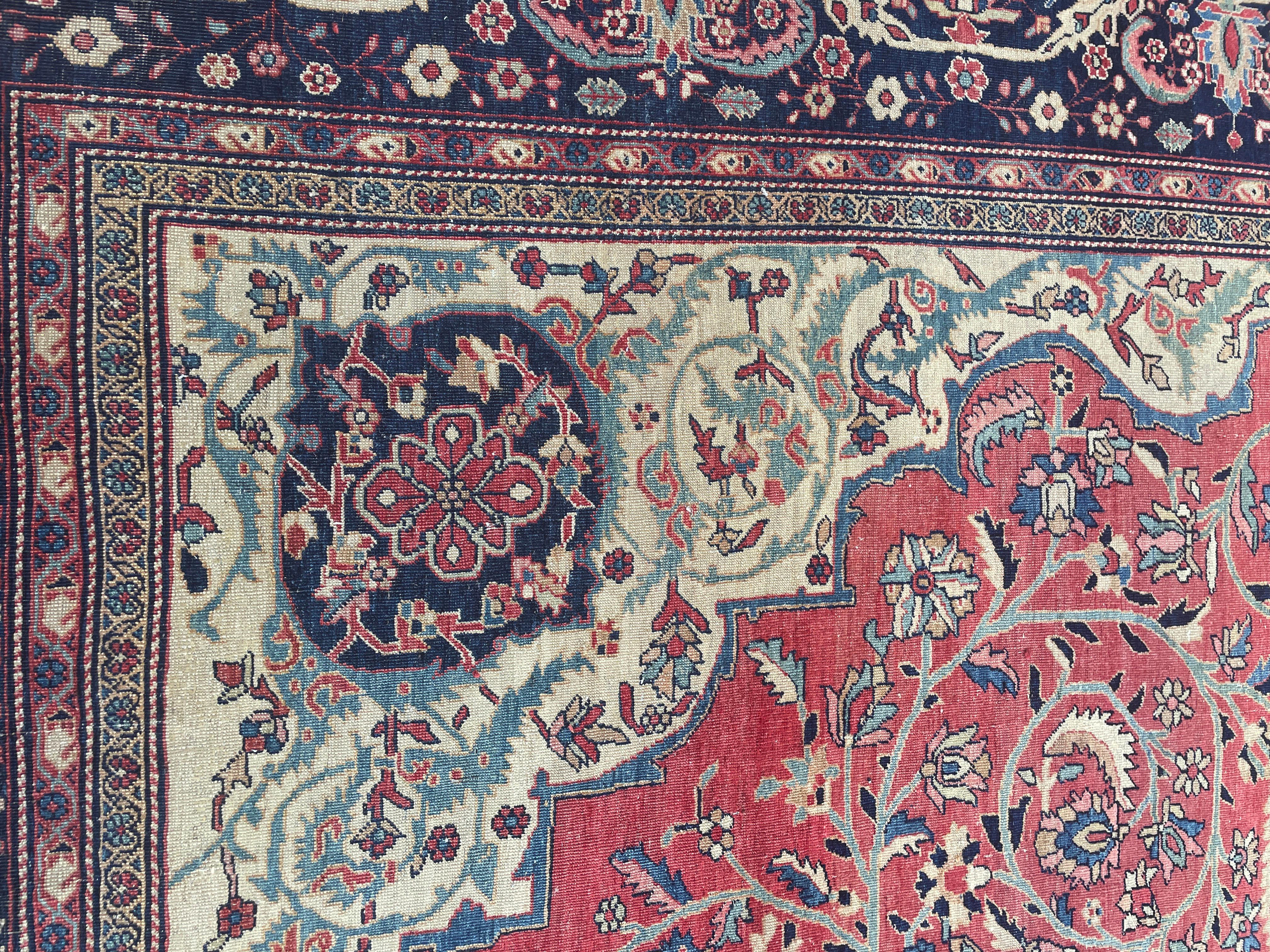 19th Century Antique Persian Feraghan Sarouk Carpet, Most Beautiful For Sale