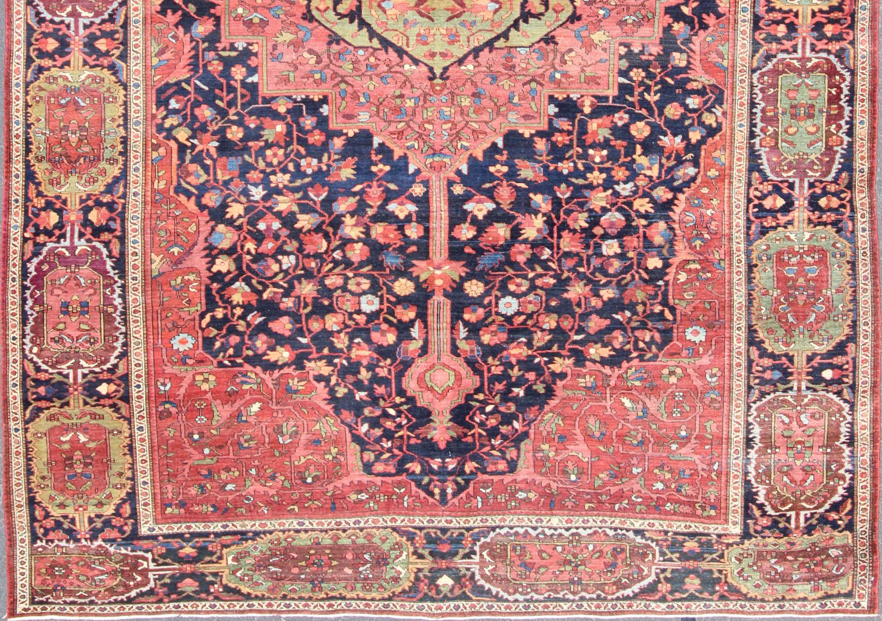 Antique Persian Feraghan Sarouk Rug. Keivan Woven Arts / rug /VR-3585, country of origin / type: Iran / Antique Persian Feraghan Sarouk , circa 1890.

Measures: 9'2 x 13' 
                                                             
This
