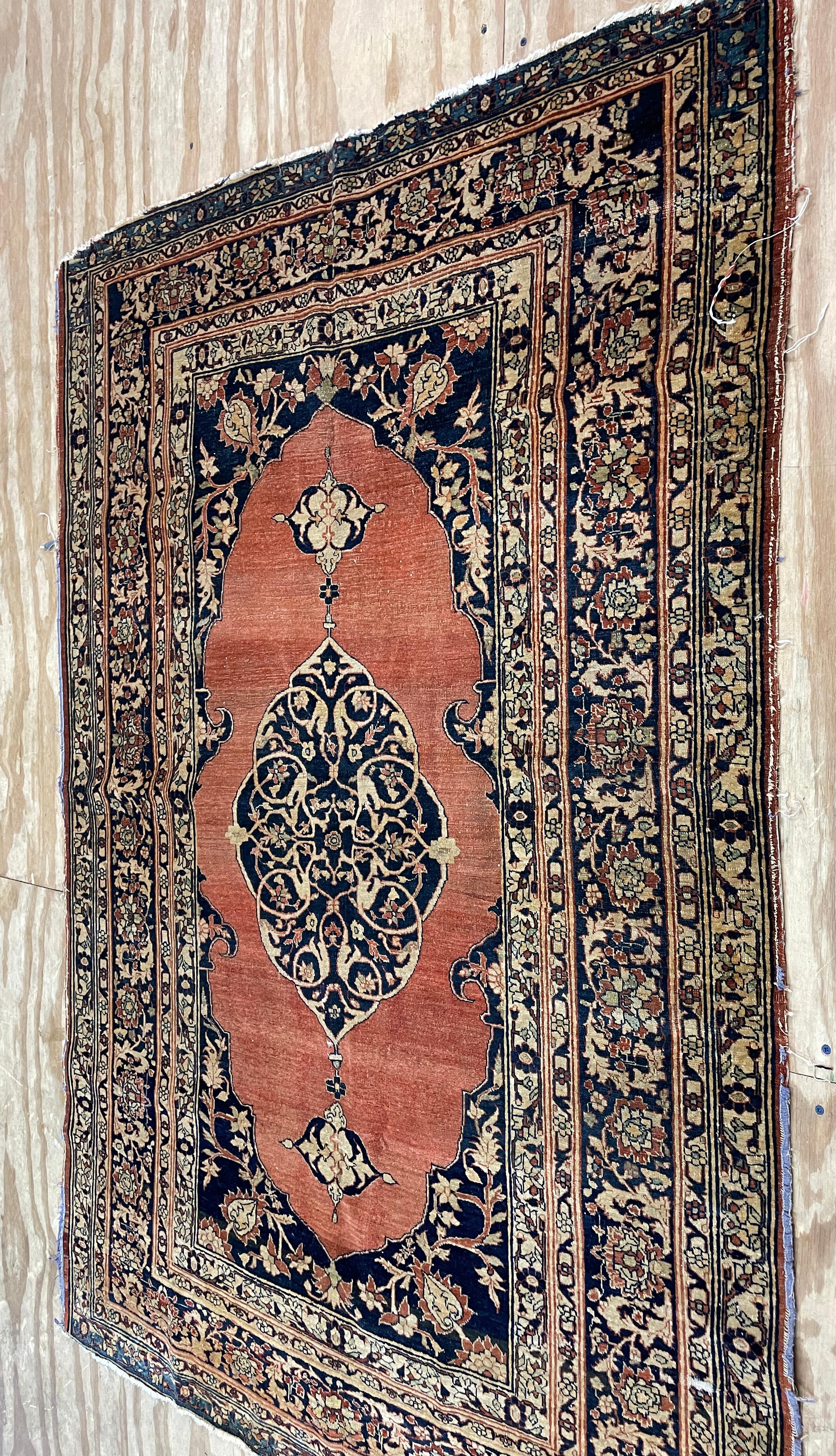 Antique Persian Feraghan Sarouk, The Most decorative, As Is For Sale 3