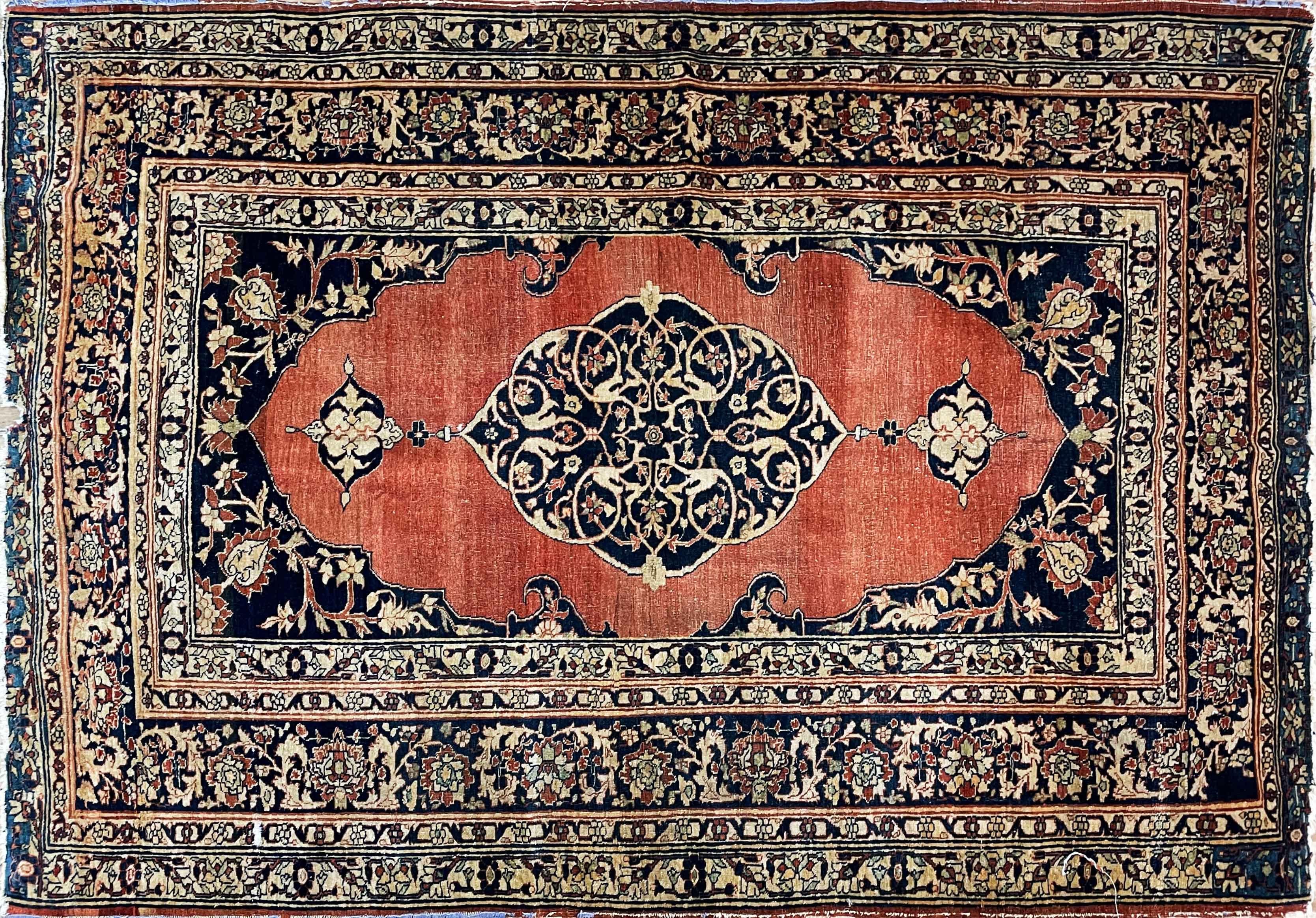 Antique Persian Feraghan Sarouk, The Most decorative, As Is In Good Condition For Sale In Evanston, IL