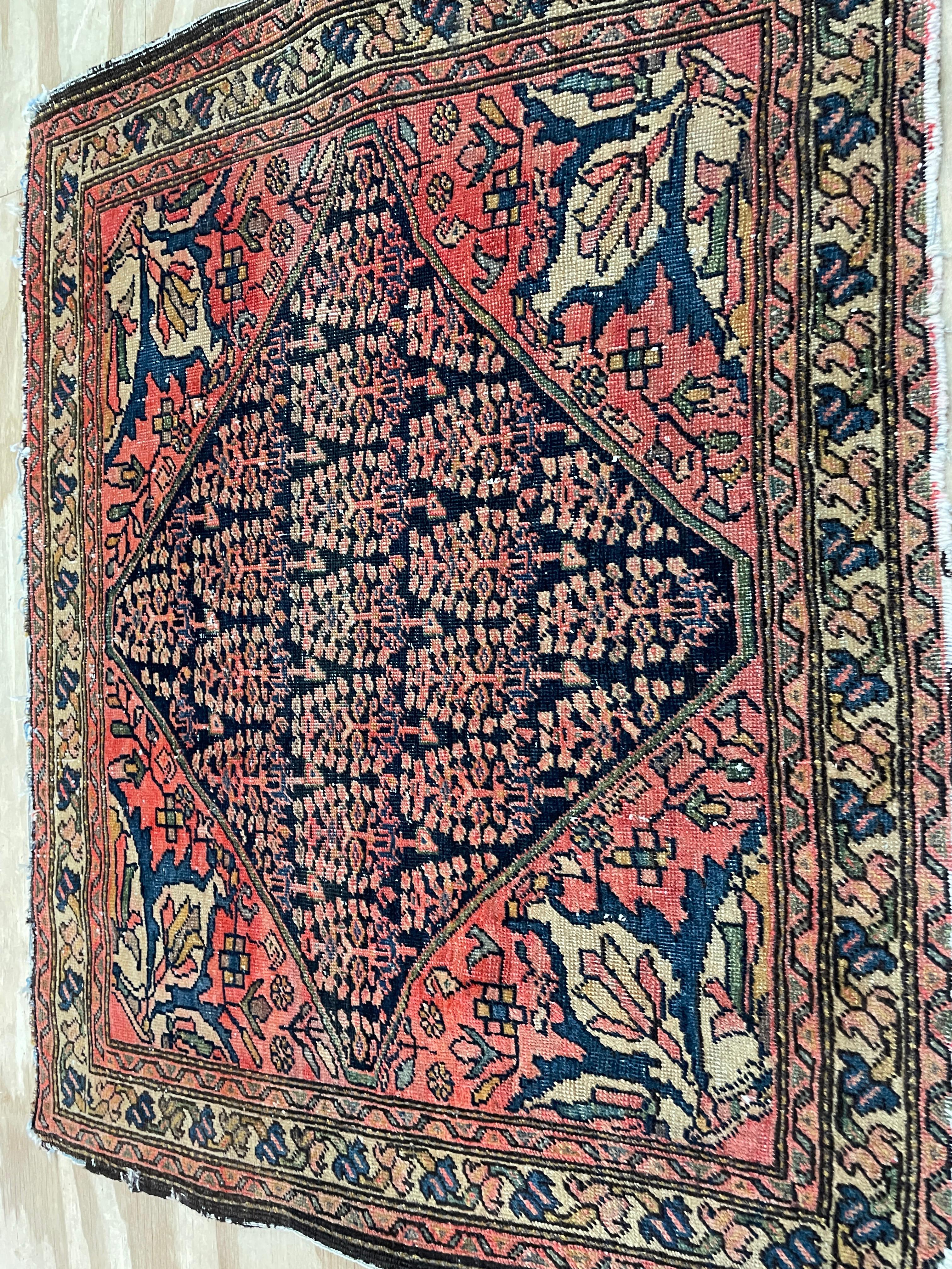 Antique Persian Feraghan Sarouk, The Most decorative, As Is In Good Condition For Sale In Evanston, IL