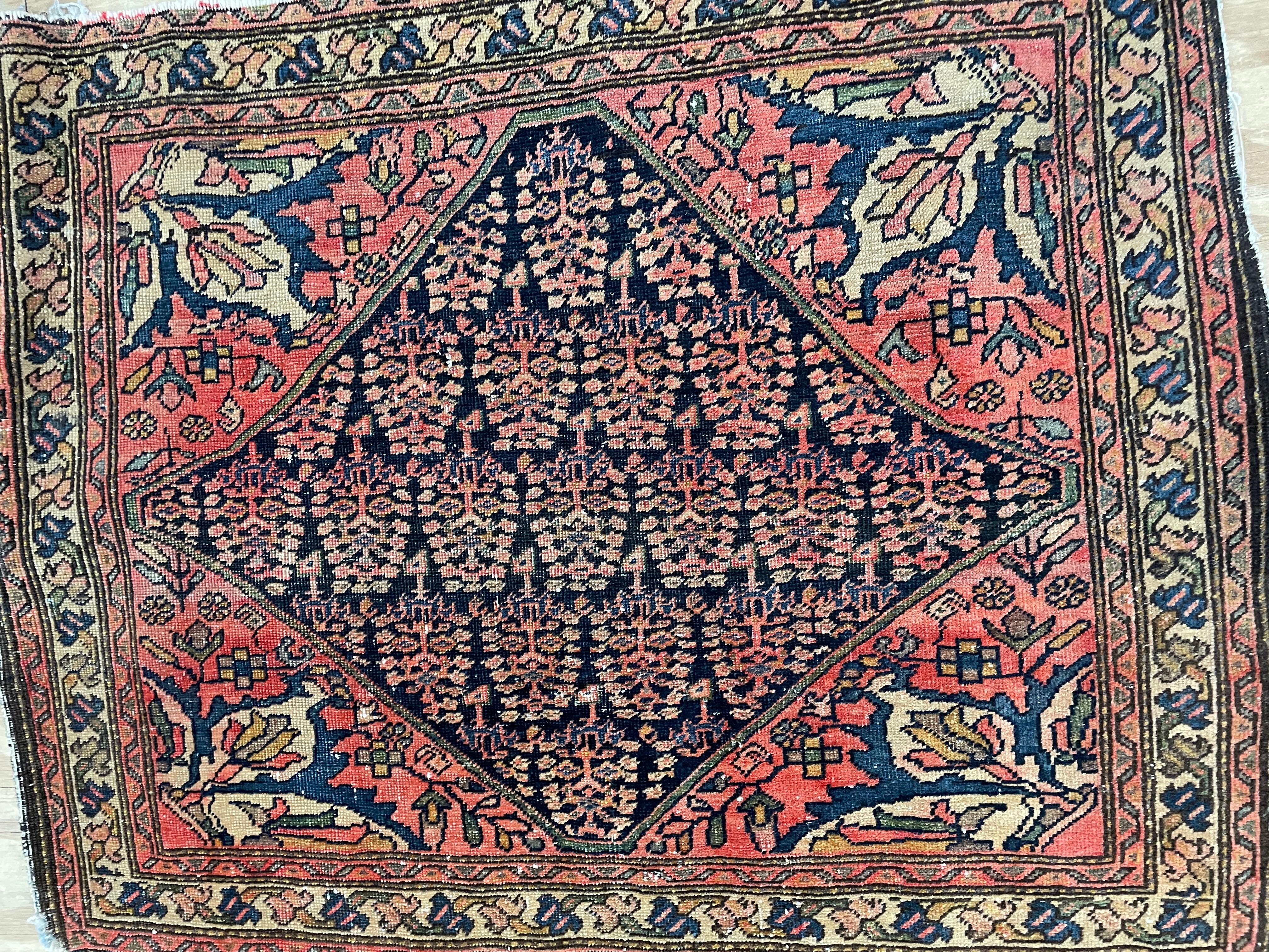19th Century Antique Persian Feraghan Sarouk, The Most decorative, As Is For Sale