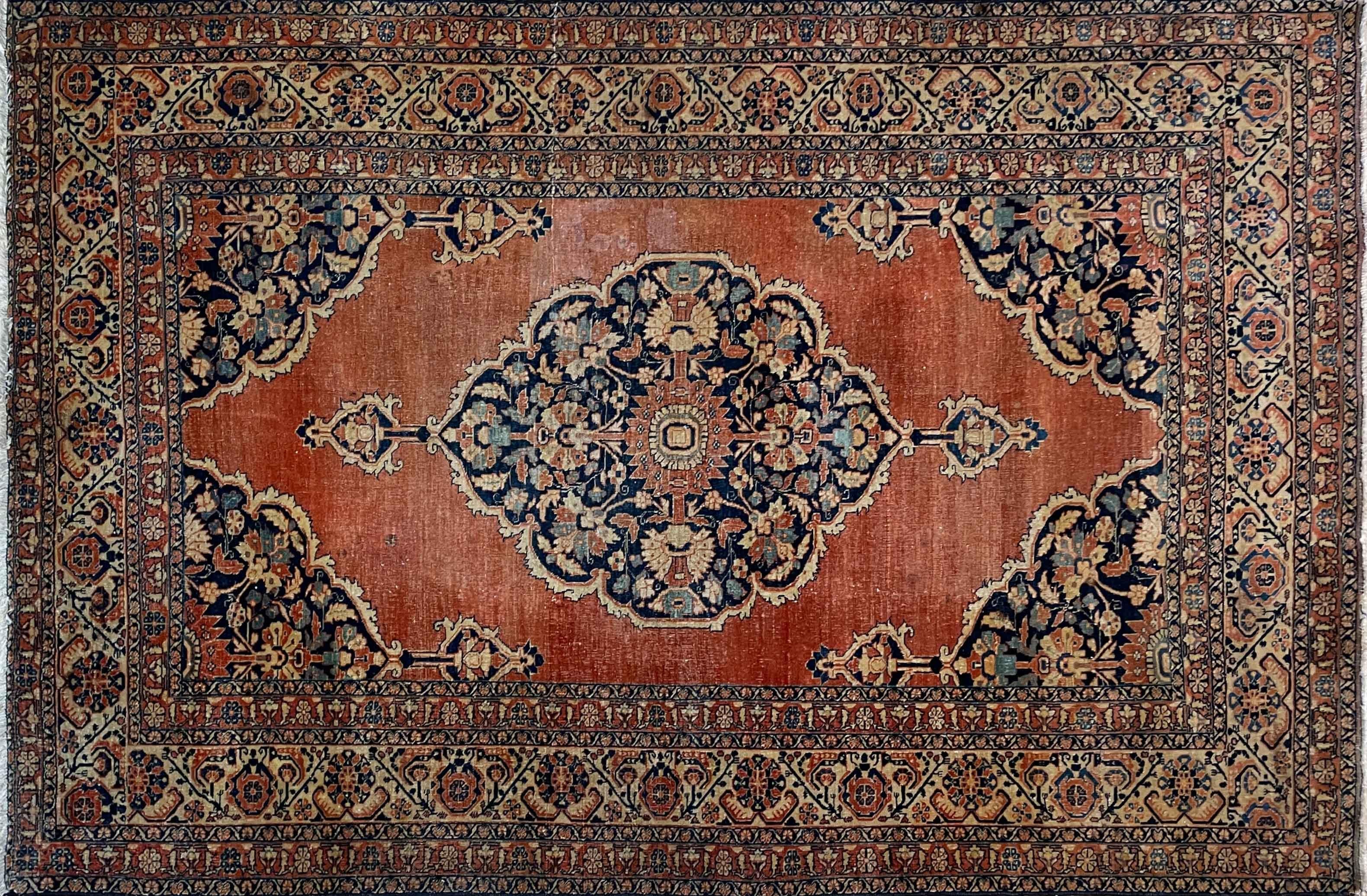 Wool Antique Persian Feraghan Sarouk, The Most decorative, As Is For Sale