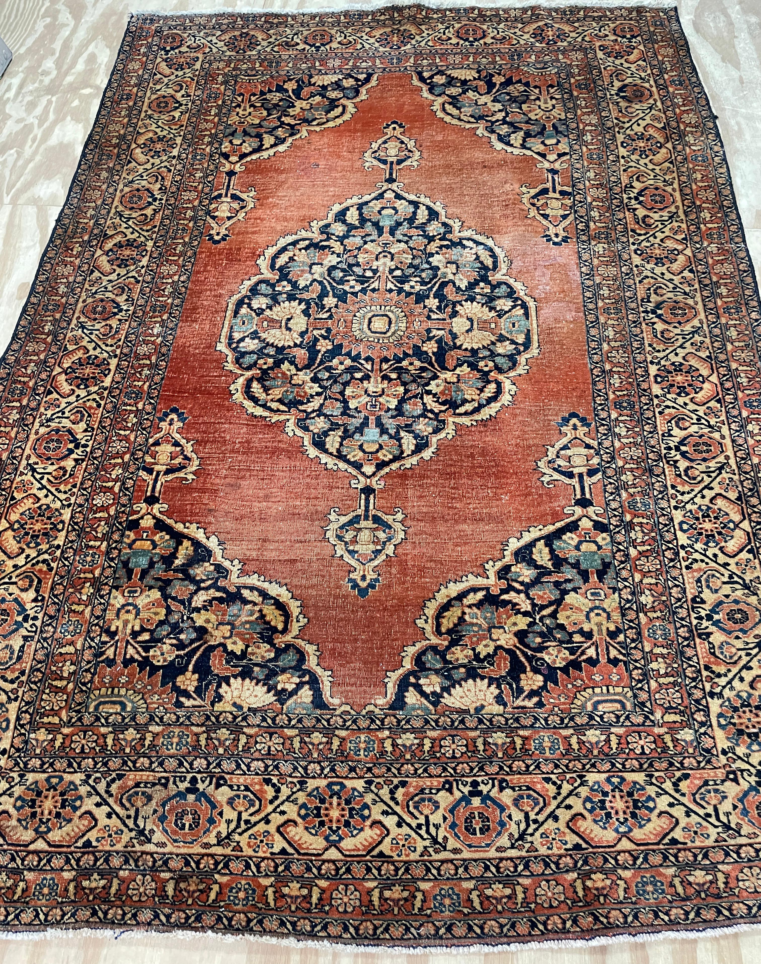 Antique Persian Feraghan Sarouk, The Most decorative, As Is For Sale 1