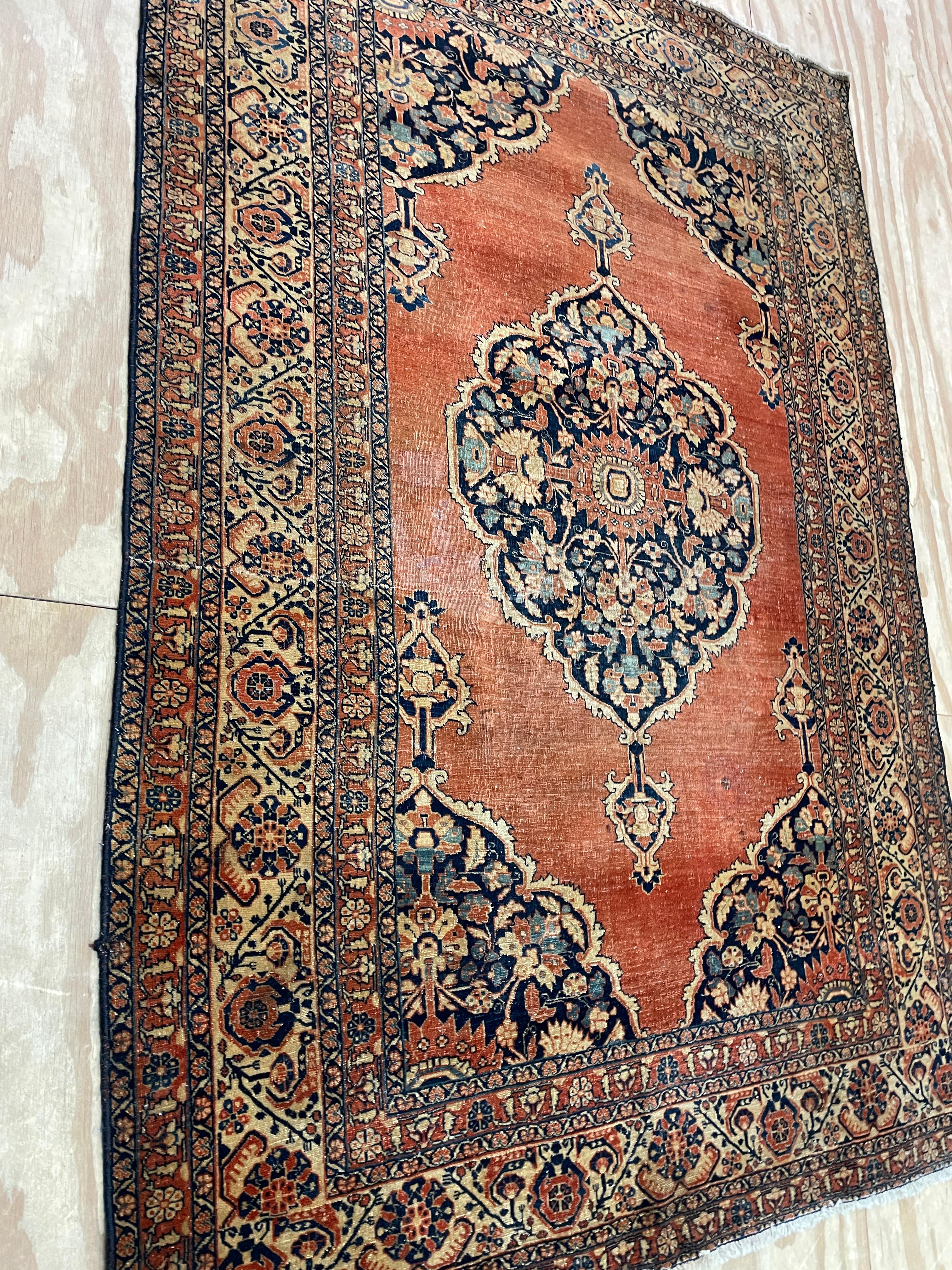 Antique Persian Feraghan Sarouk, The Most decorative, As Is For Sale 2