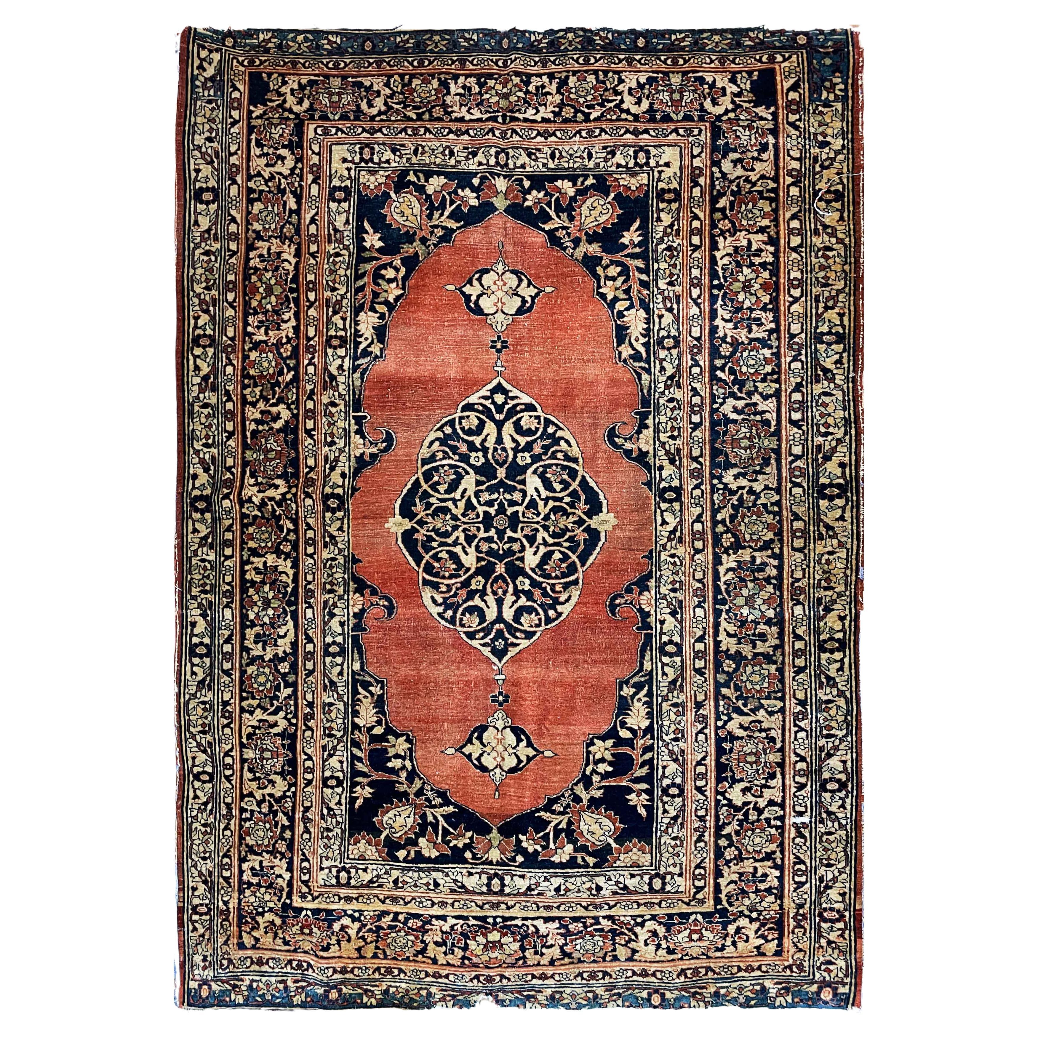 Antique Persian Feraghan Sarouk, The Most decorative, As Is For Sale
