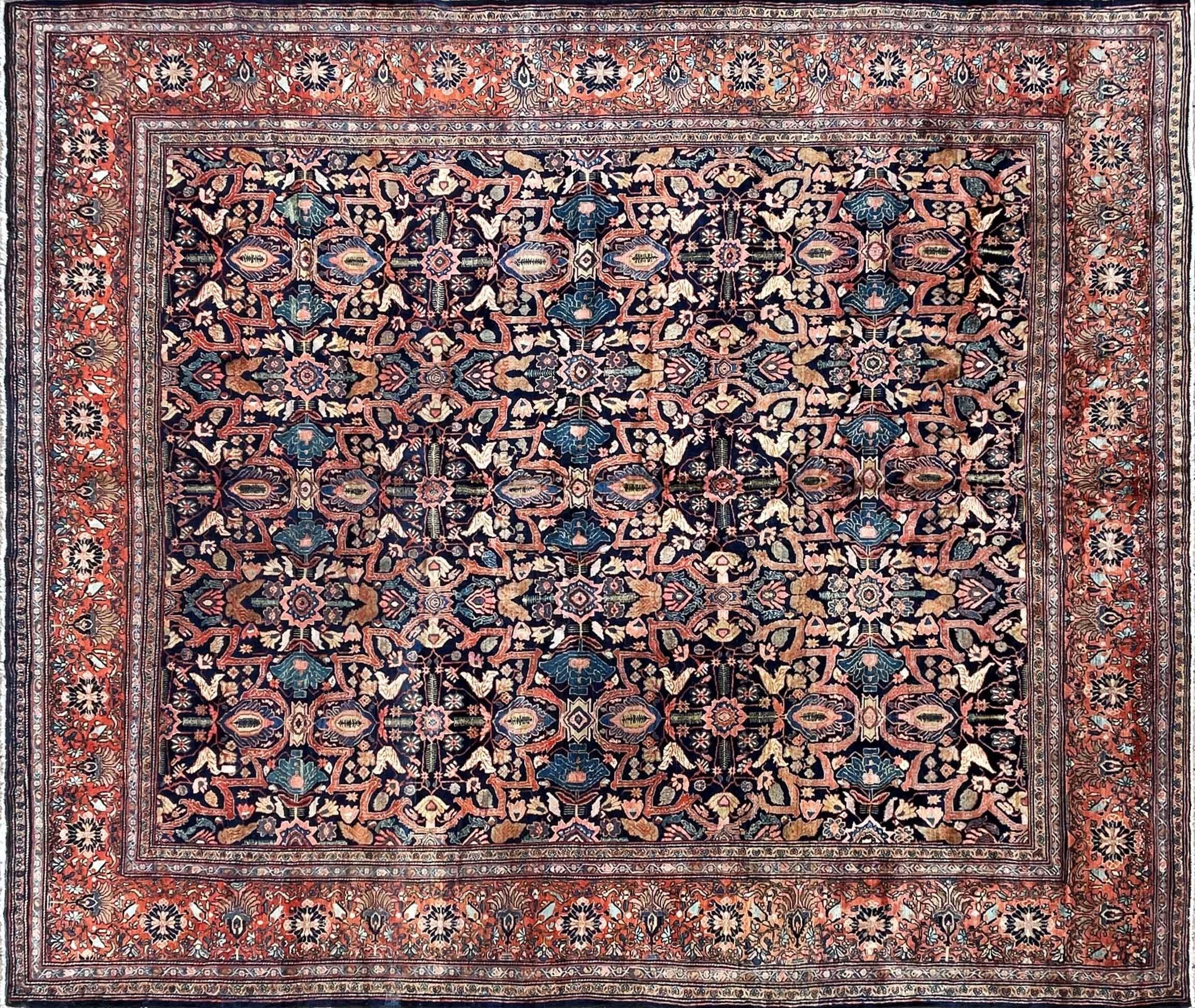 Introducing the exquisite Sarouk Feraghan, a timeless rug dating back to the late 1880s and remarkably preserved in excellent condition.

Woven in and around the picturesque region of Arak in northwest Iran, this rug boasts a captivating allover
