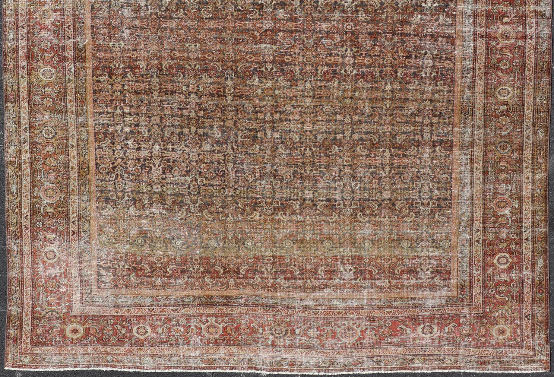 Ancien tapis persan Ferahan à motifs floraux complexes 10'2 x 14'2 en vente 3
