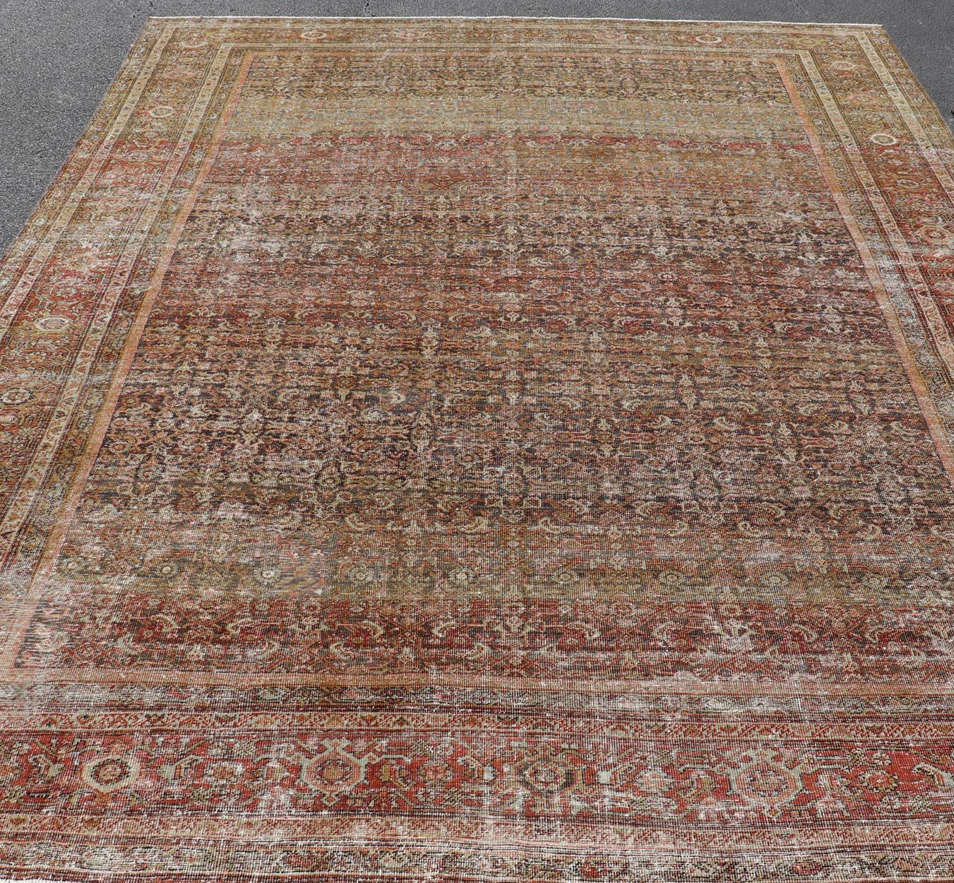 Ancien tapis persan Ferahan à motifs floraux complexes 10'2 x 14'2 en vente 6