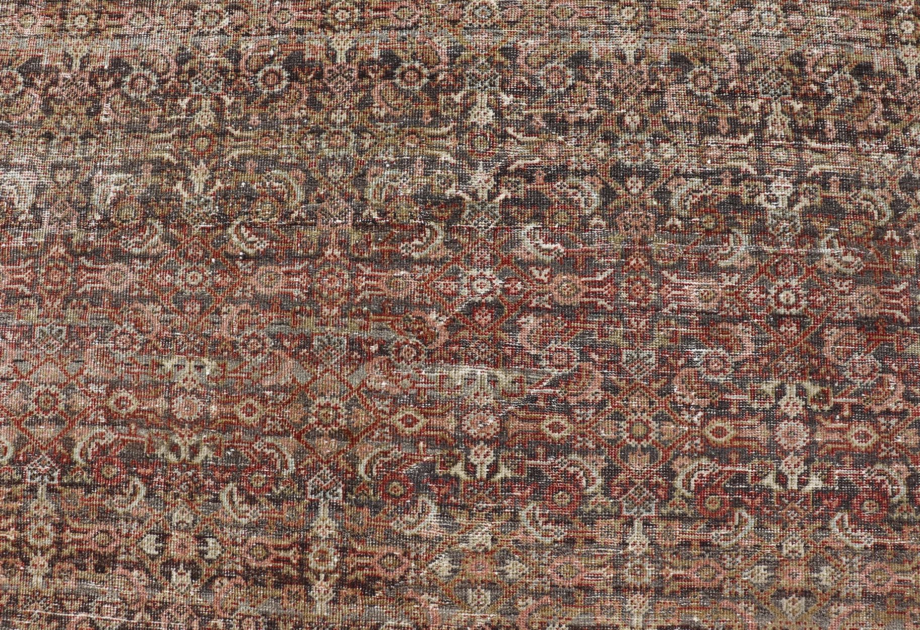 Perse Ancien tapis persan Ferahan à motifs floraux complexes 10'2 x 14'2 en vente