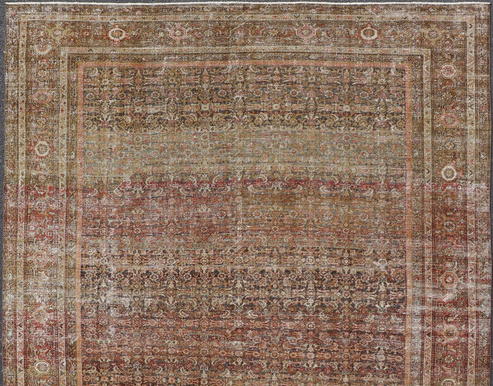 Ancien tapis persan Ferahan à motifs floraux complexes 10'2 x 14'2 en vente 1