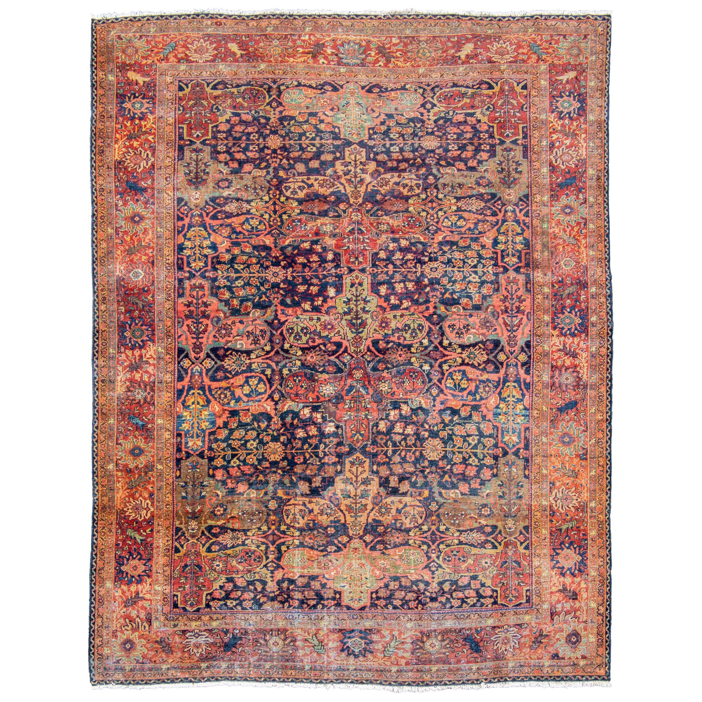 Tapis persan ancien de Fereghan, vers 1900