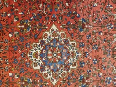Antique Persian Fereghan Sarouk, Medallion Design, Wool, Scatter Size, 1900