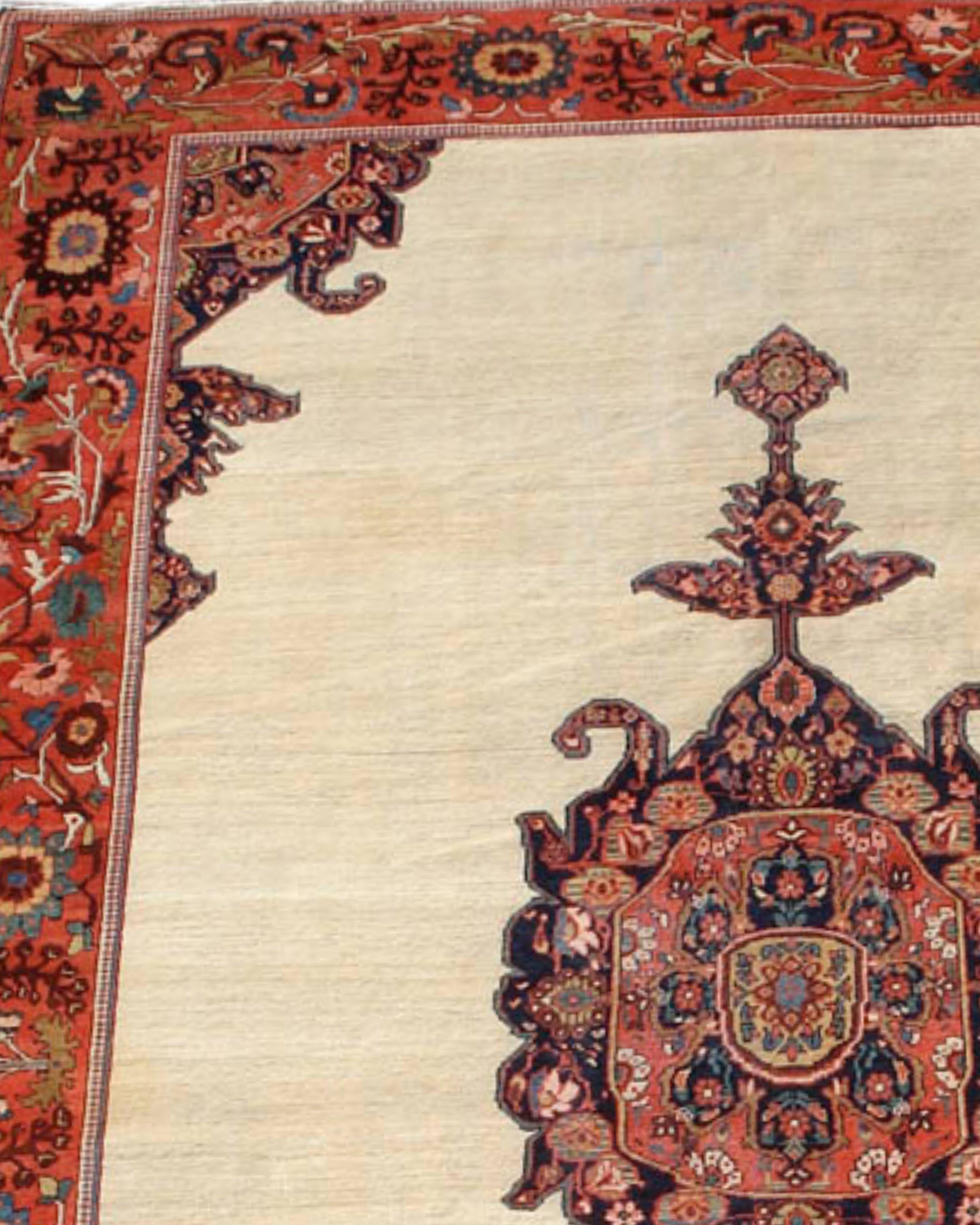 Hand-Woven Antique Persian Fereghan Sarouk Rug, 19th Century For Sale